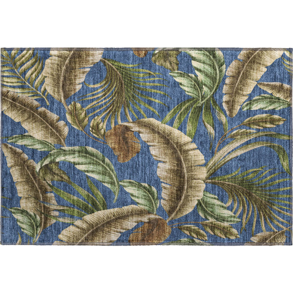 Siena Machine Washable Tropical Blue Rug 1'8" x 2'6"