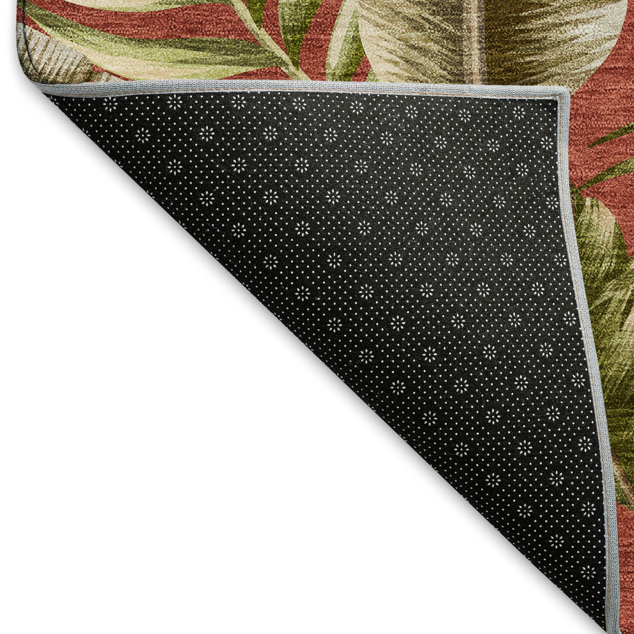 Siena Machine Washable Tropical Spice Red Rug 1'8" x 2'6" #shape_Rectangle