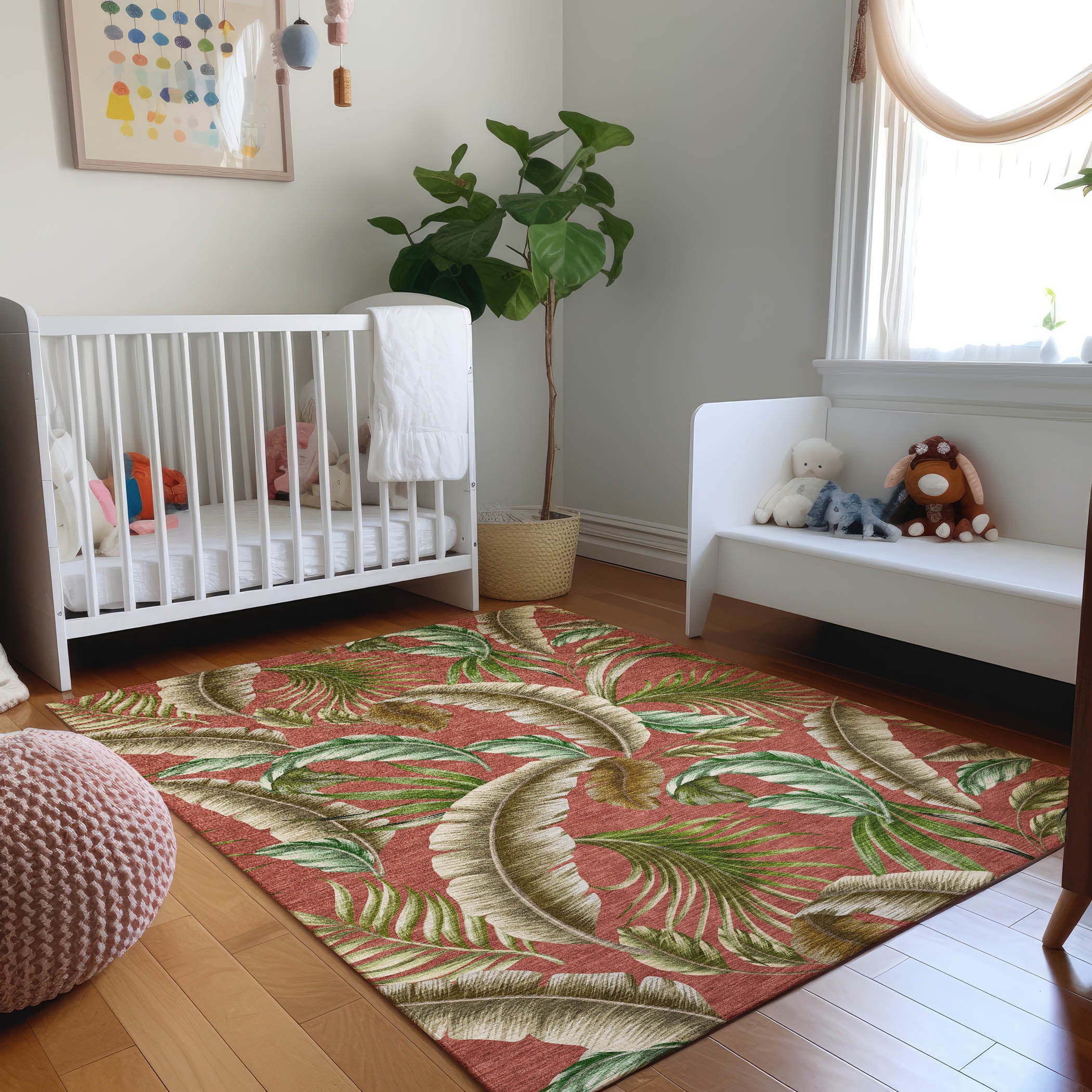 Siena Machine Washable Tropical Spice Red Rug 2'6" x 3'10" #shape_Rectangle
