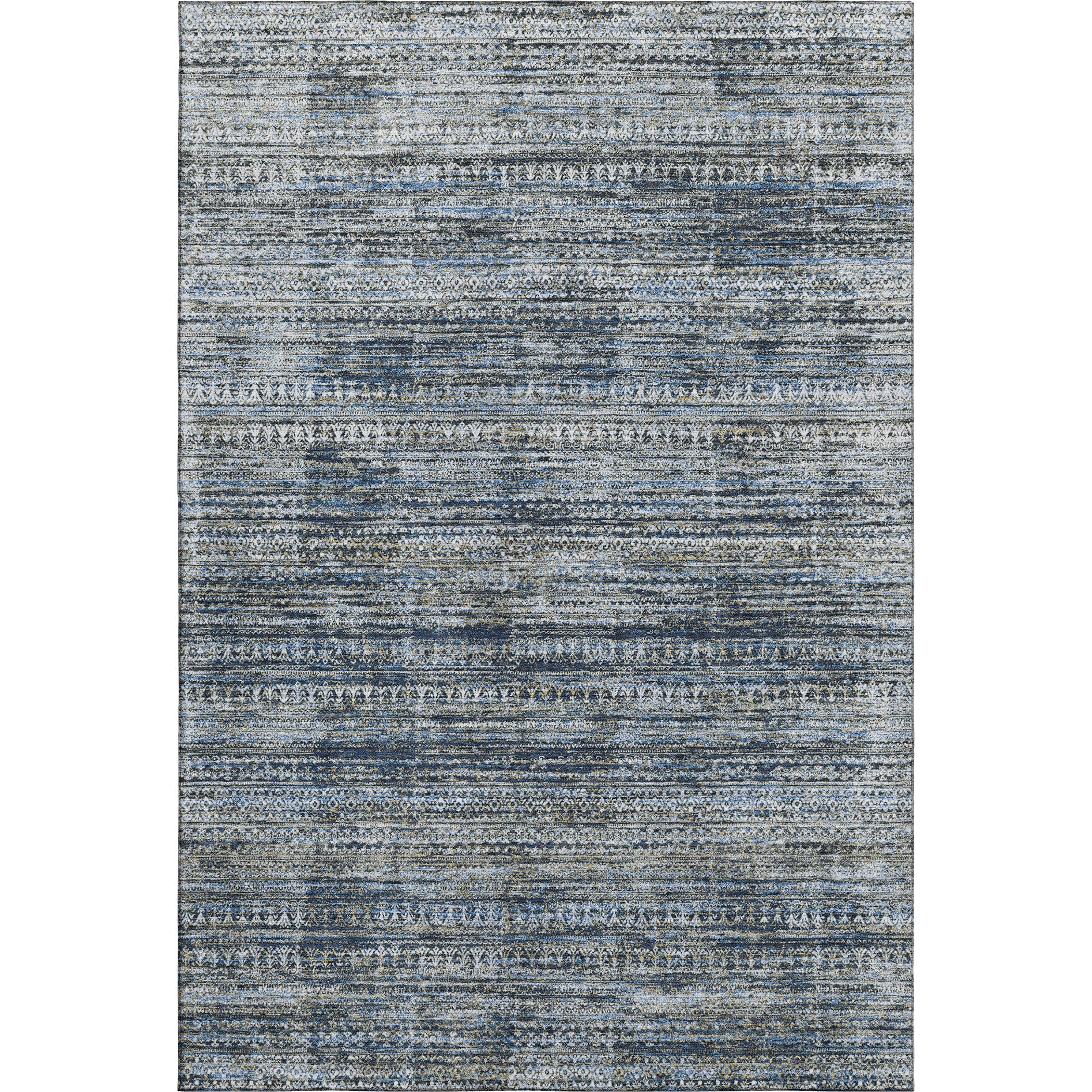 Havana Machine Washable Transitional Denim Blue Rug 2'6" x 3'10" #shape_Rectangle