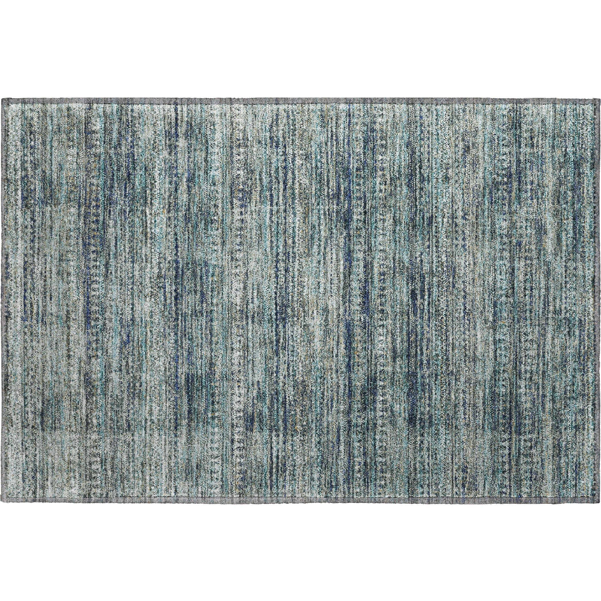 Havana Machine Washable Transitional Teal Rug 1'8" x 2'6" #shape_Rectangle