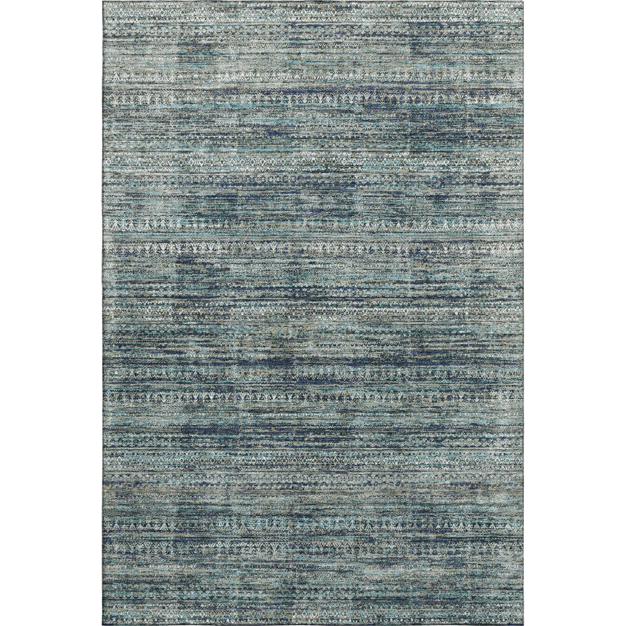 Havana Machine Washable Transitional Teal Rug 2'6" x 3'10" #shape_Rectangle