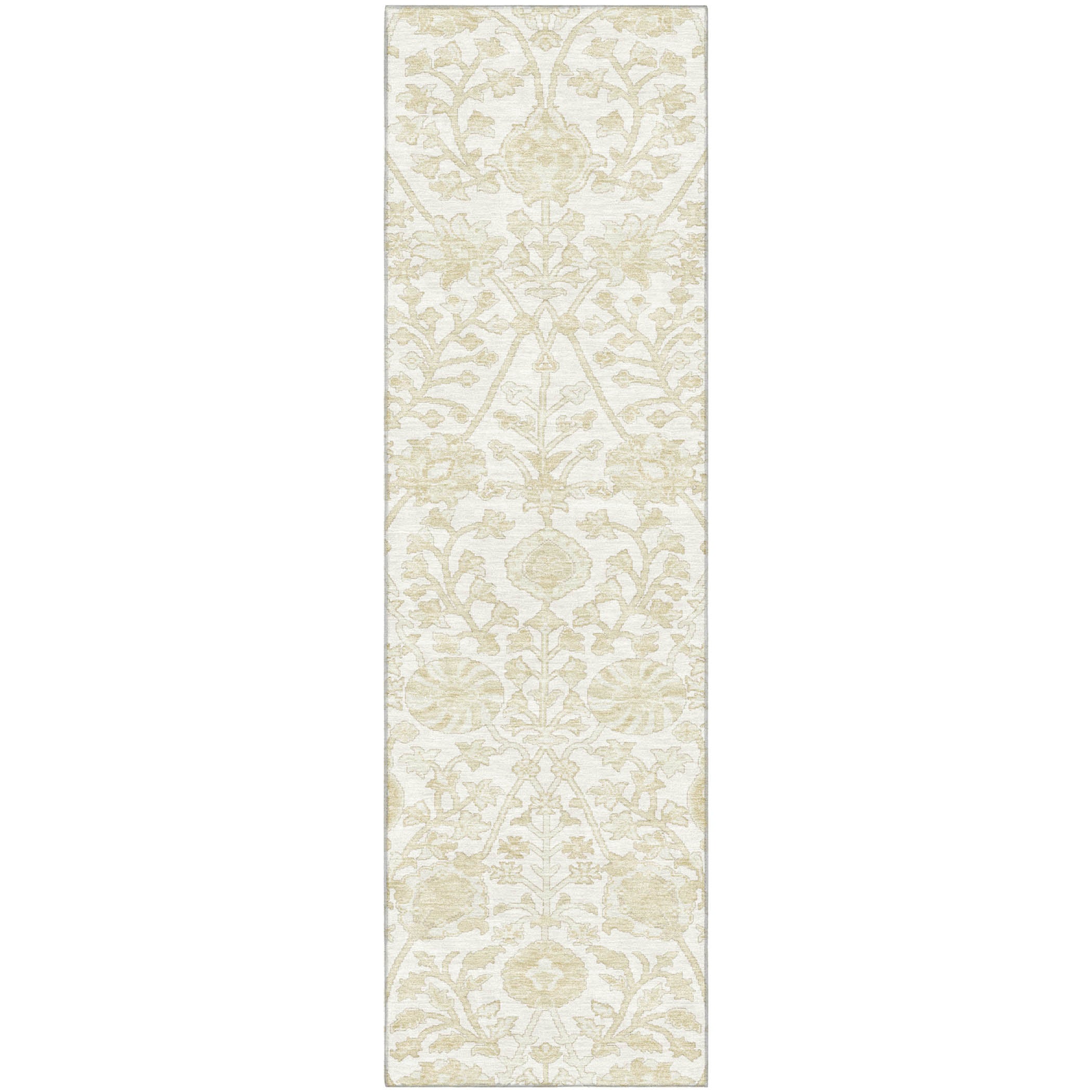 Valletta Machine Washable Traditional Ivory Rug 2'3" x 7'6" #shape_Runner