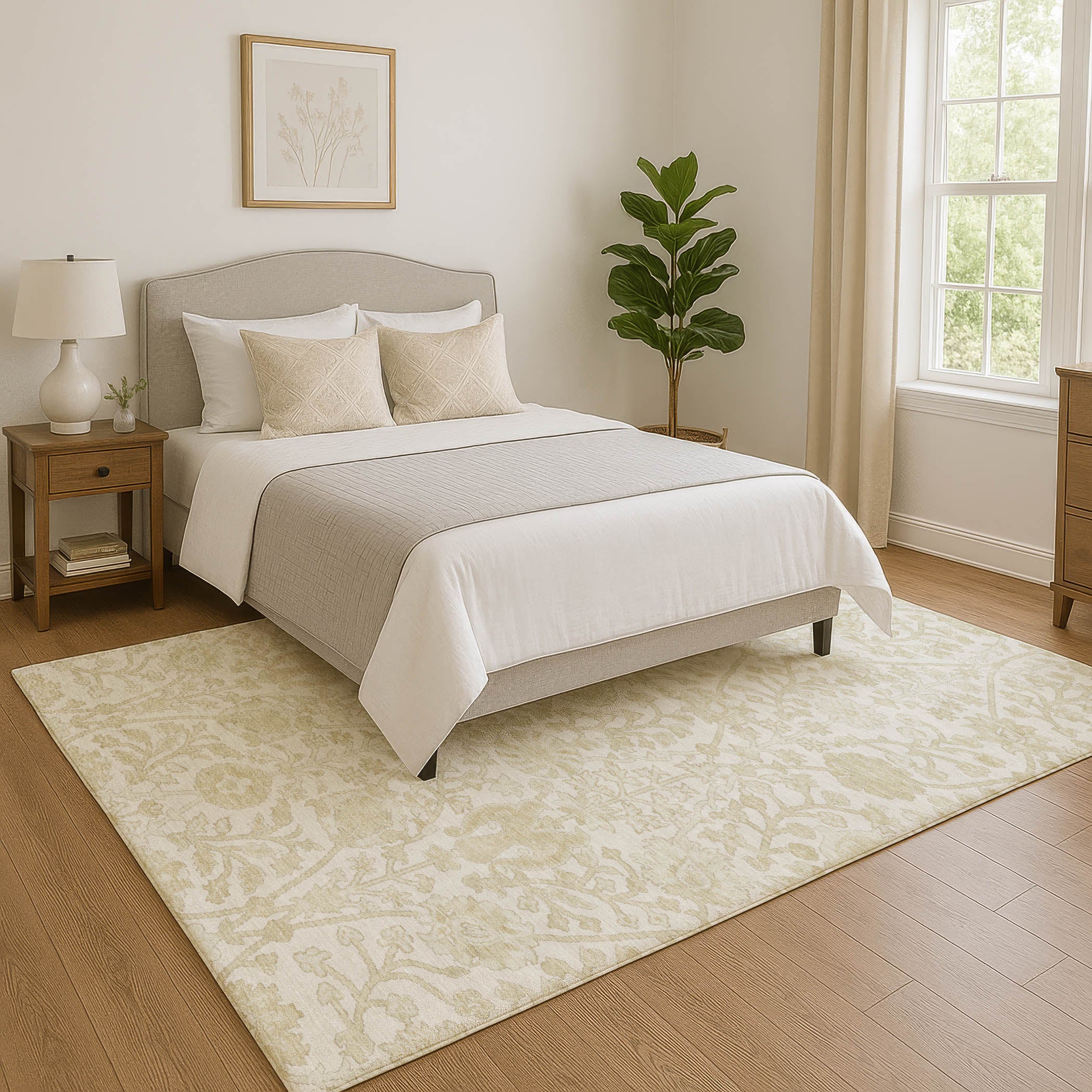 Valletta Machine Washable Traditional Ivory Rug 2'6" x 3'10" #shape_Rectangle