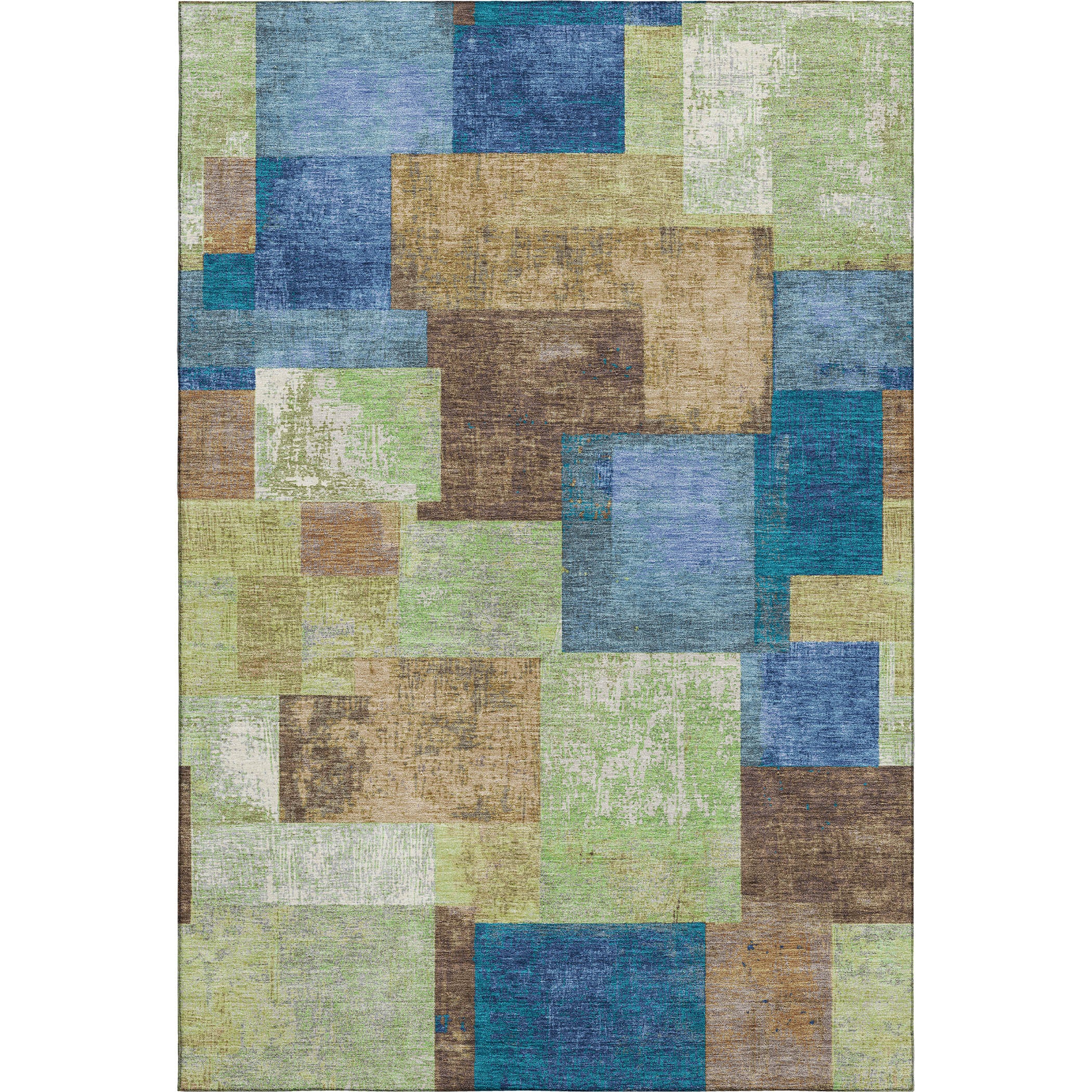 Luang Prabang Machine Washable Traditional Blue Rug 2'6" x 3'10" #shape_Rectangle