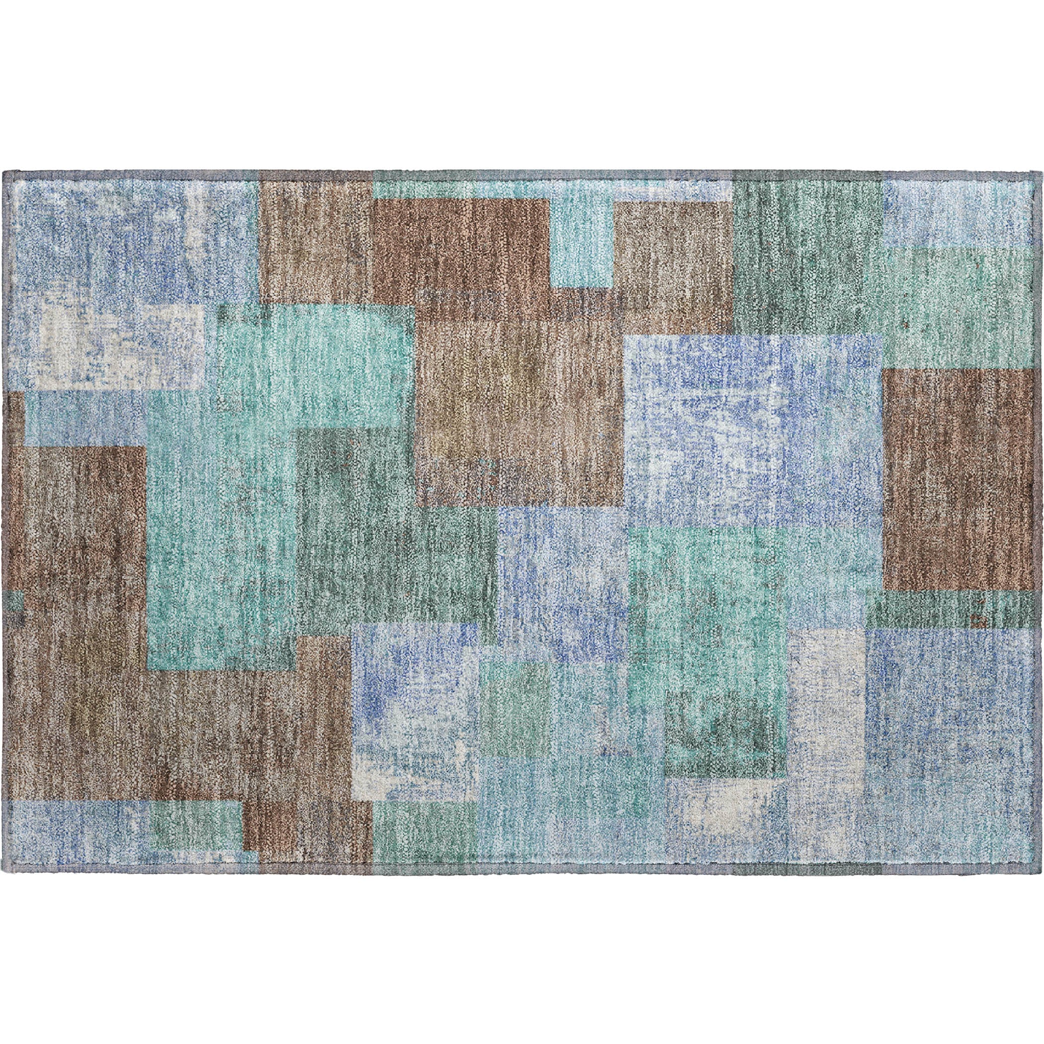 Luang Prabang Machine Washable Traditional Brown Rug 1'8" x 2'6" #shape_Rectangle