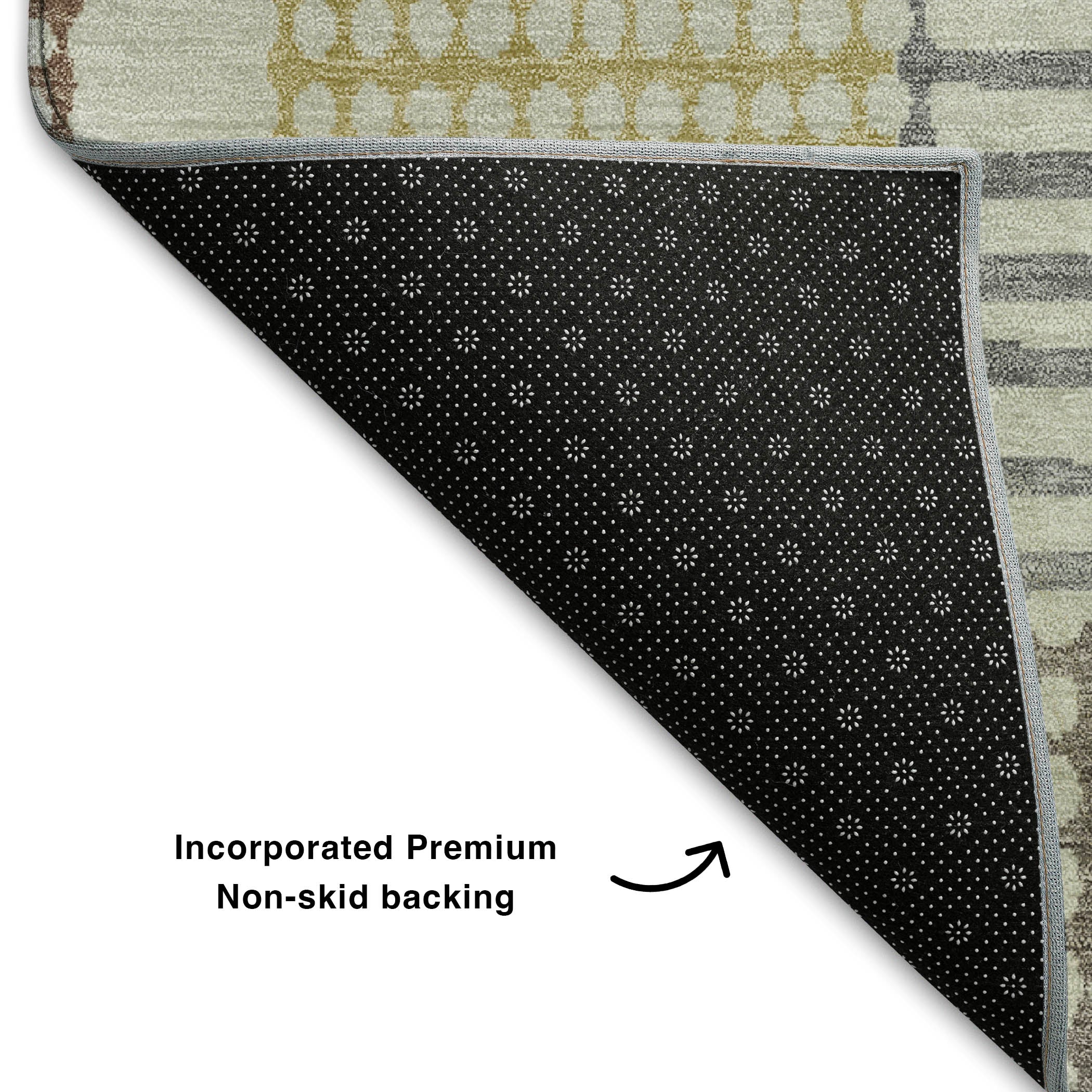 Prague Machine Washable Transitional Dune Brown Rug 1'8" x 2'6" #shape_Rectangle