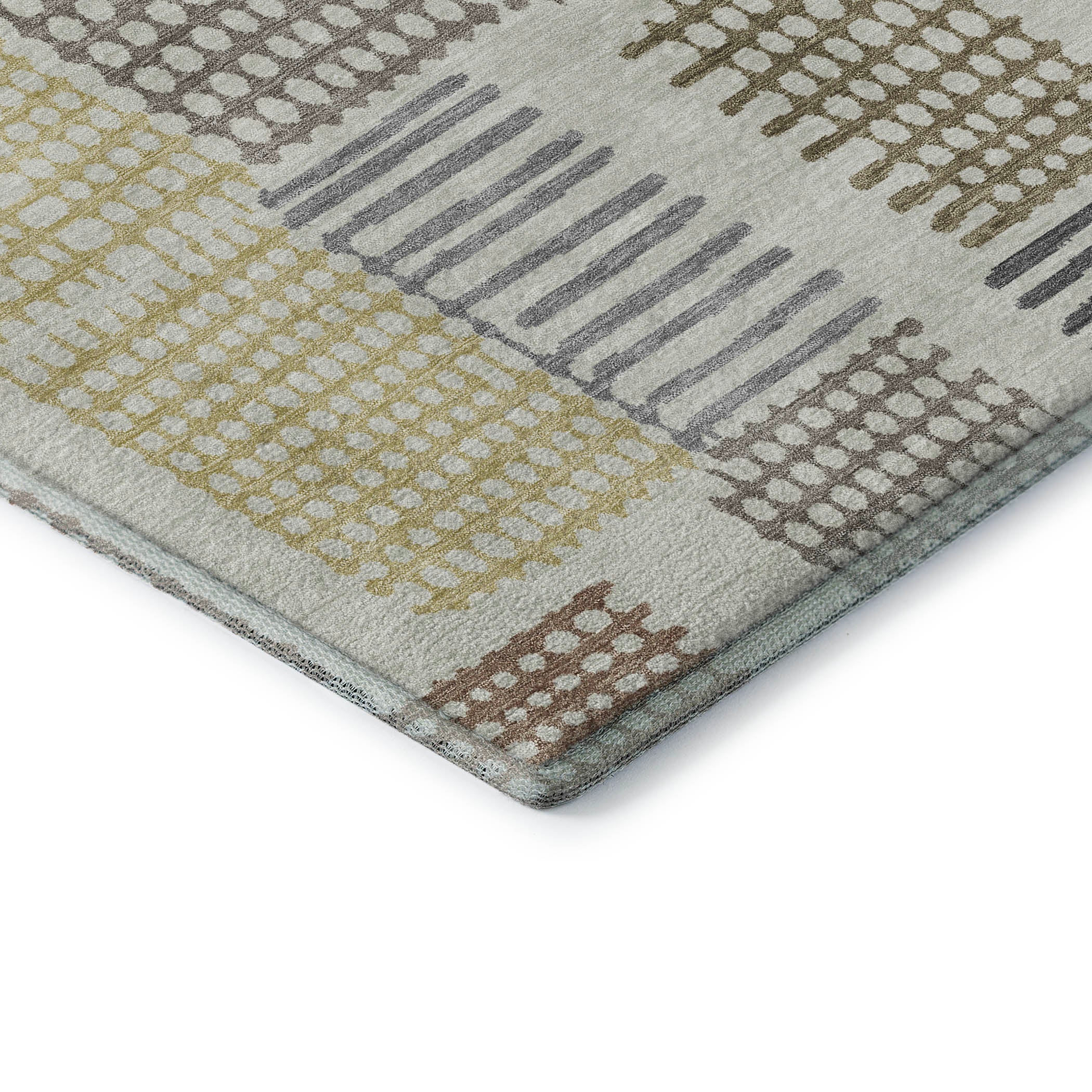 Prague Machine Washable Transitional Dune Brown Rug 1'8" x 2'6" #shape_Rectangle