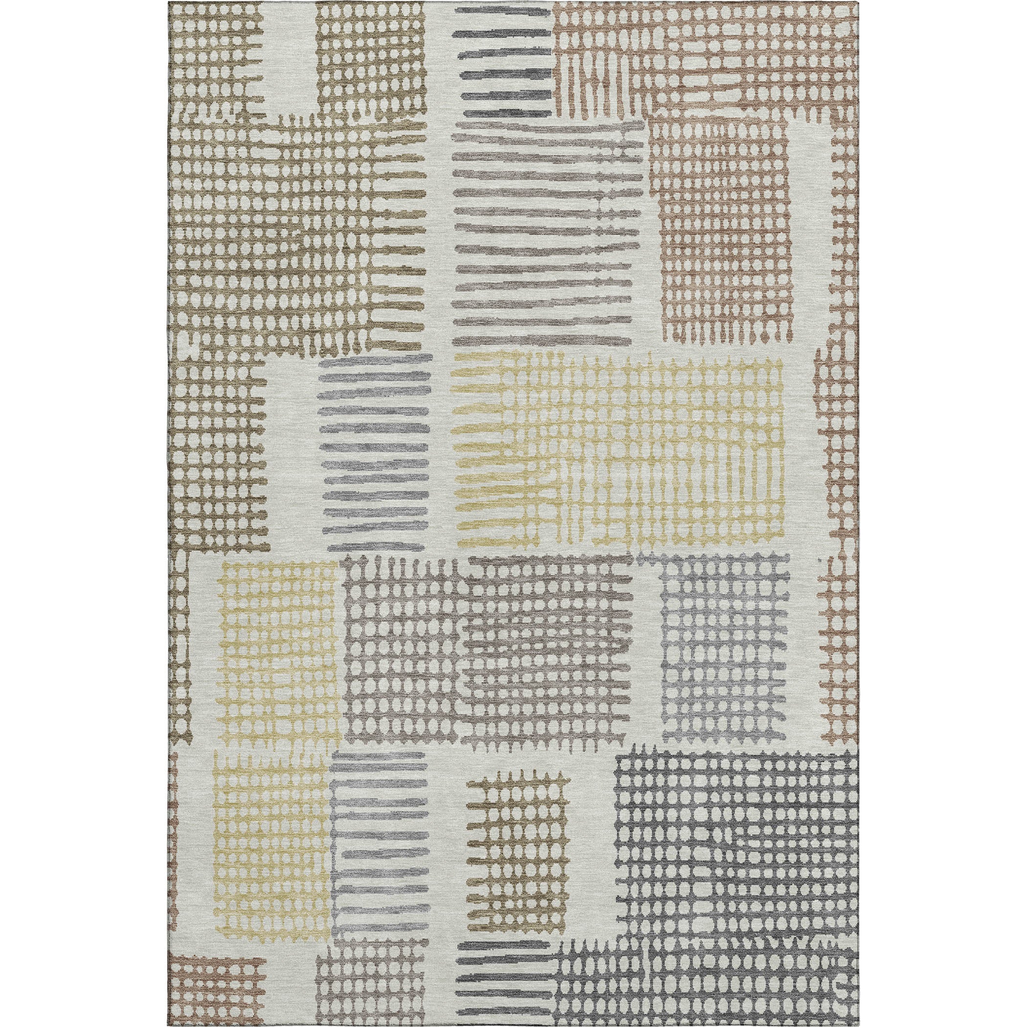 Prague Machine Washable Transitional Dune Brown Rug 2'6" x 3'10" #shape_Rectangle