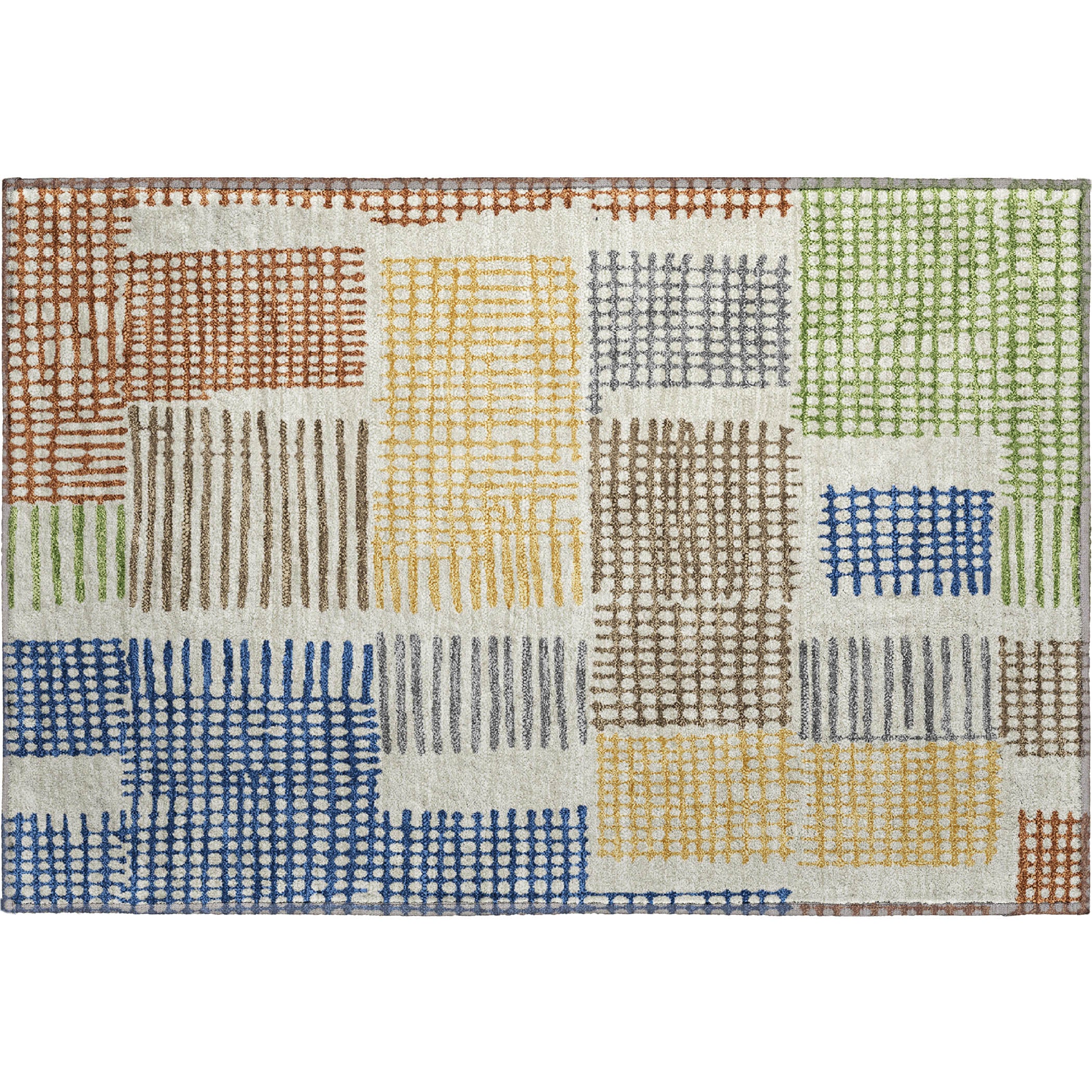Prague Machine Washable Transitional Putty Ivory Rug 1'8" x 2'6" #shape_Rectangle
