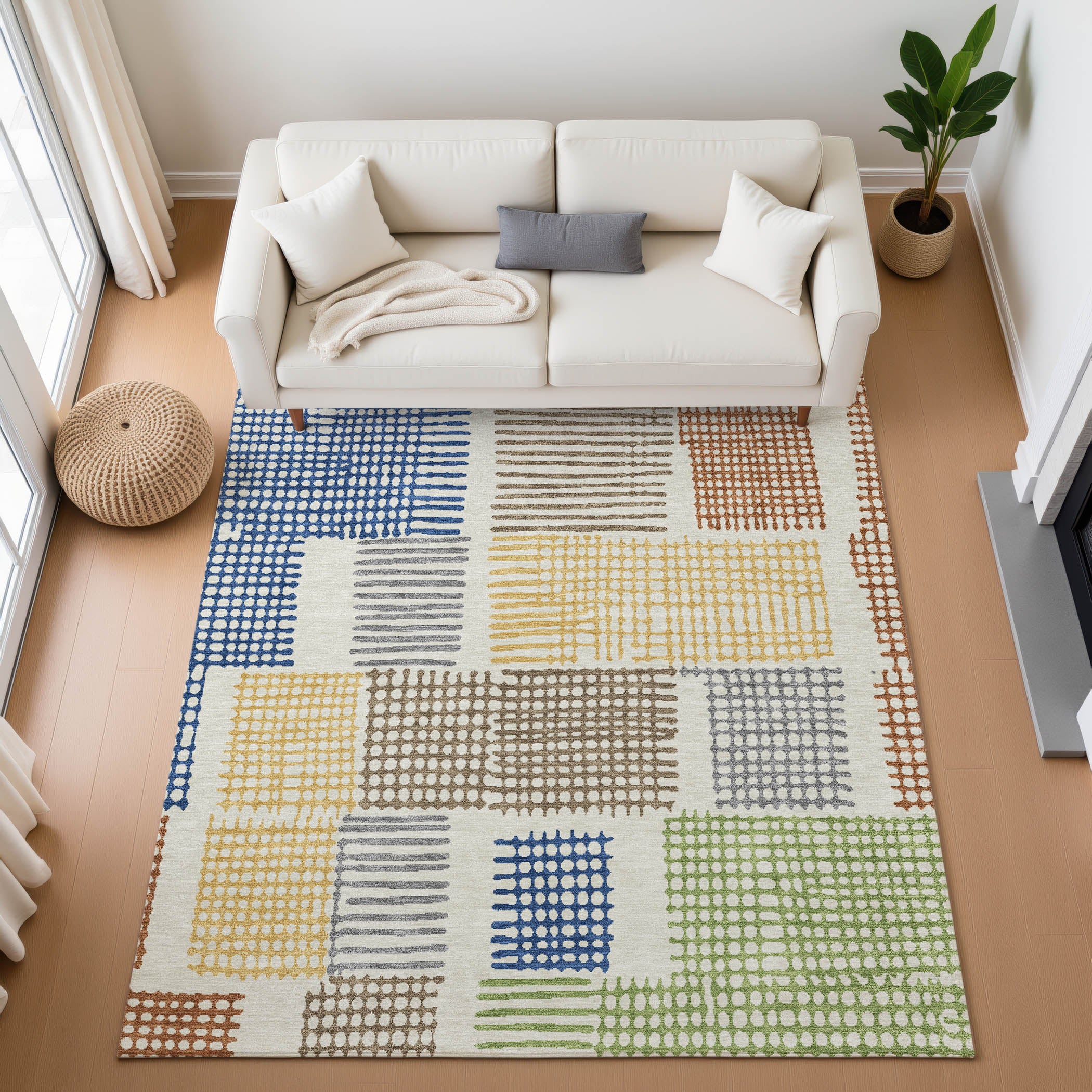 Prague Machine Washable Transitional Putty Ivory Rug 2'6" x 3'10" #shape_Rectangle