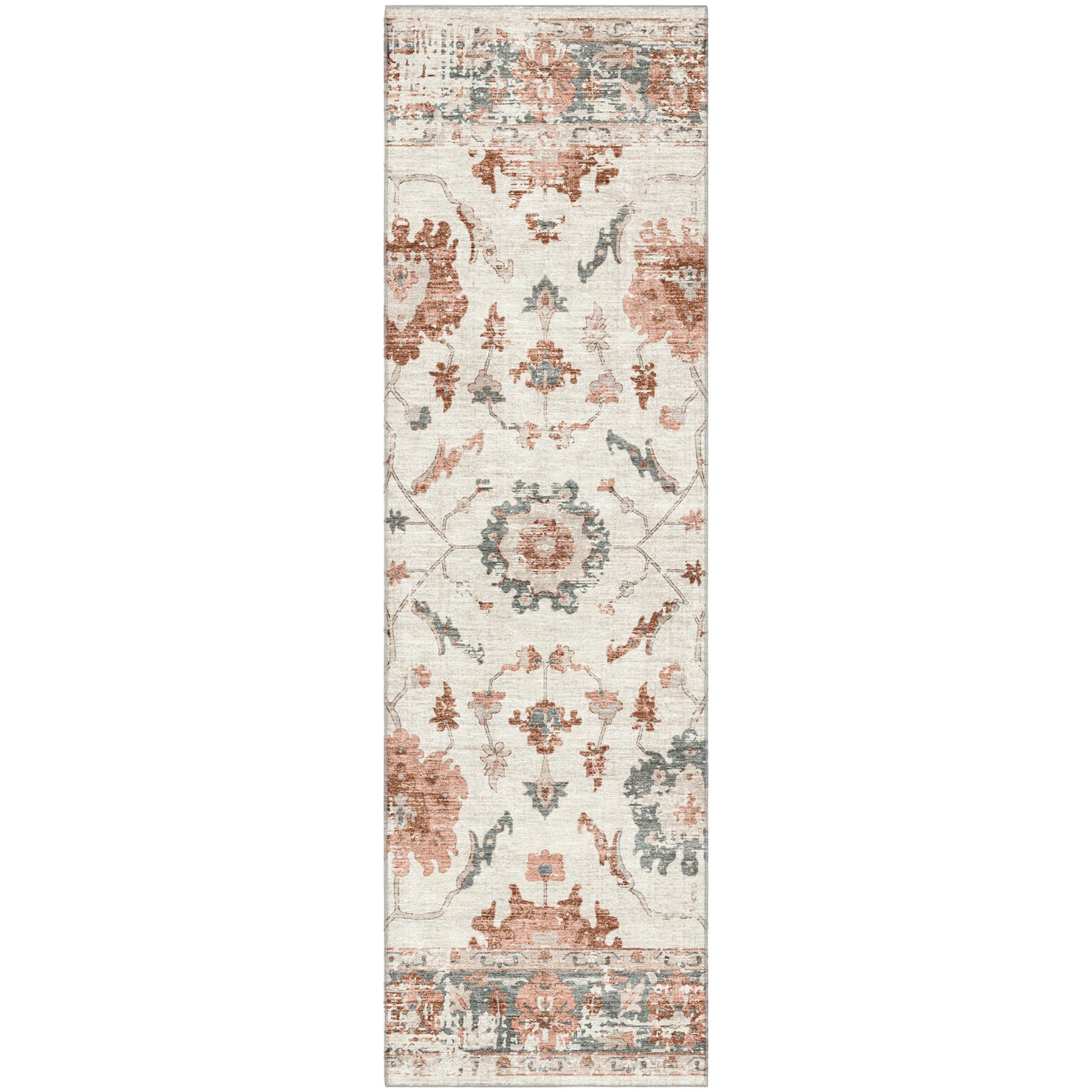 Oaxaca Machine Washable Traditional Linen Ivory Rug 2'3" x 7'6" #shape_Runner
