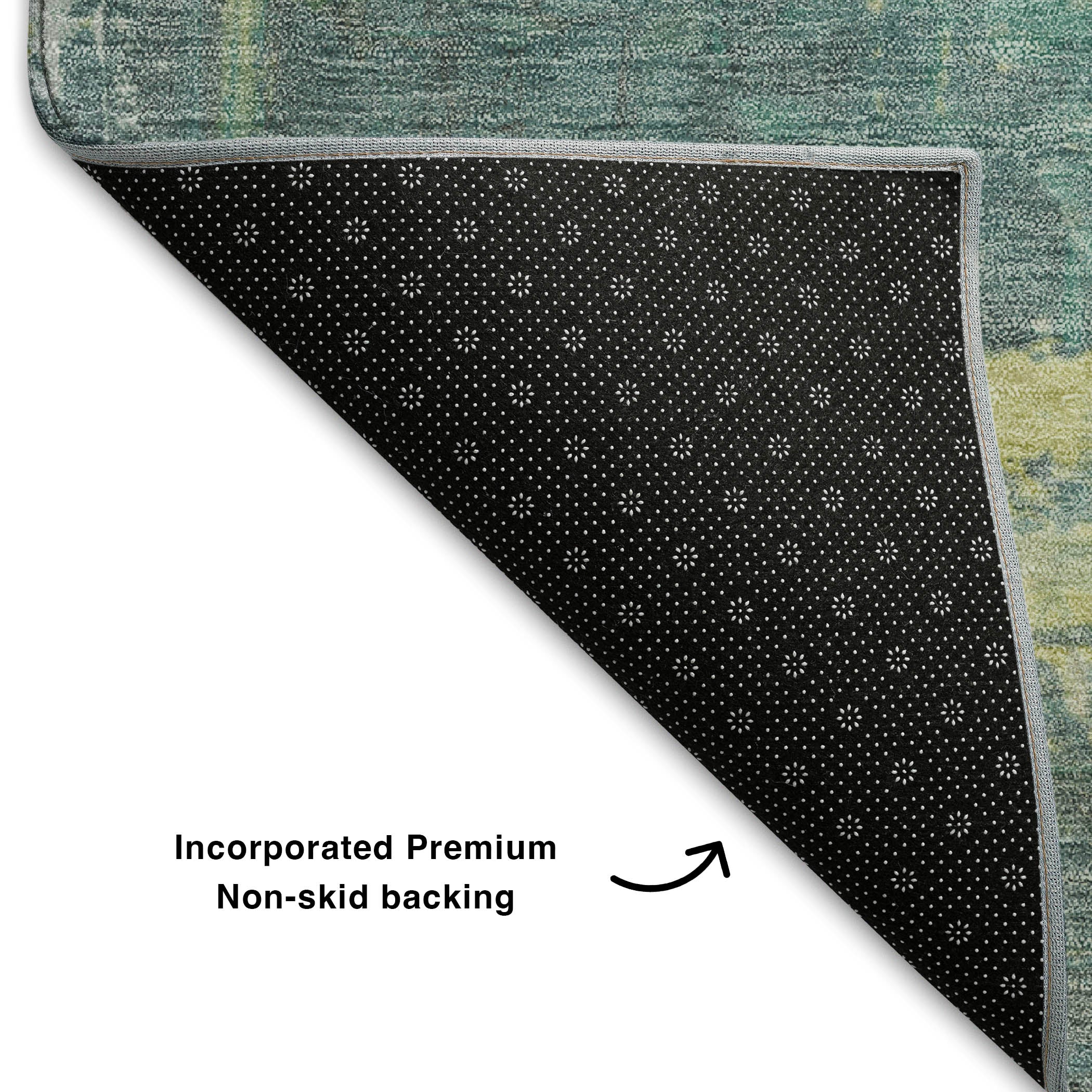Colombo Machine Washable Transitional Seafoam Blue Rug 1'8" x 2'6" #shape_Rectangle