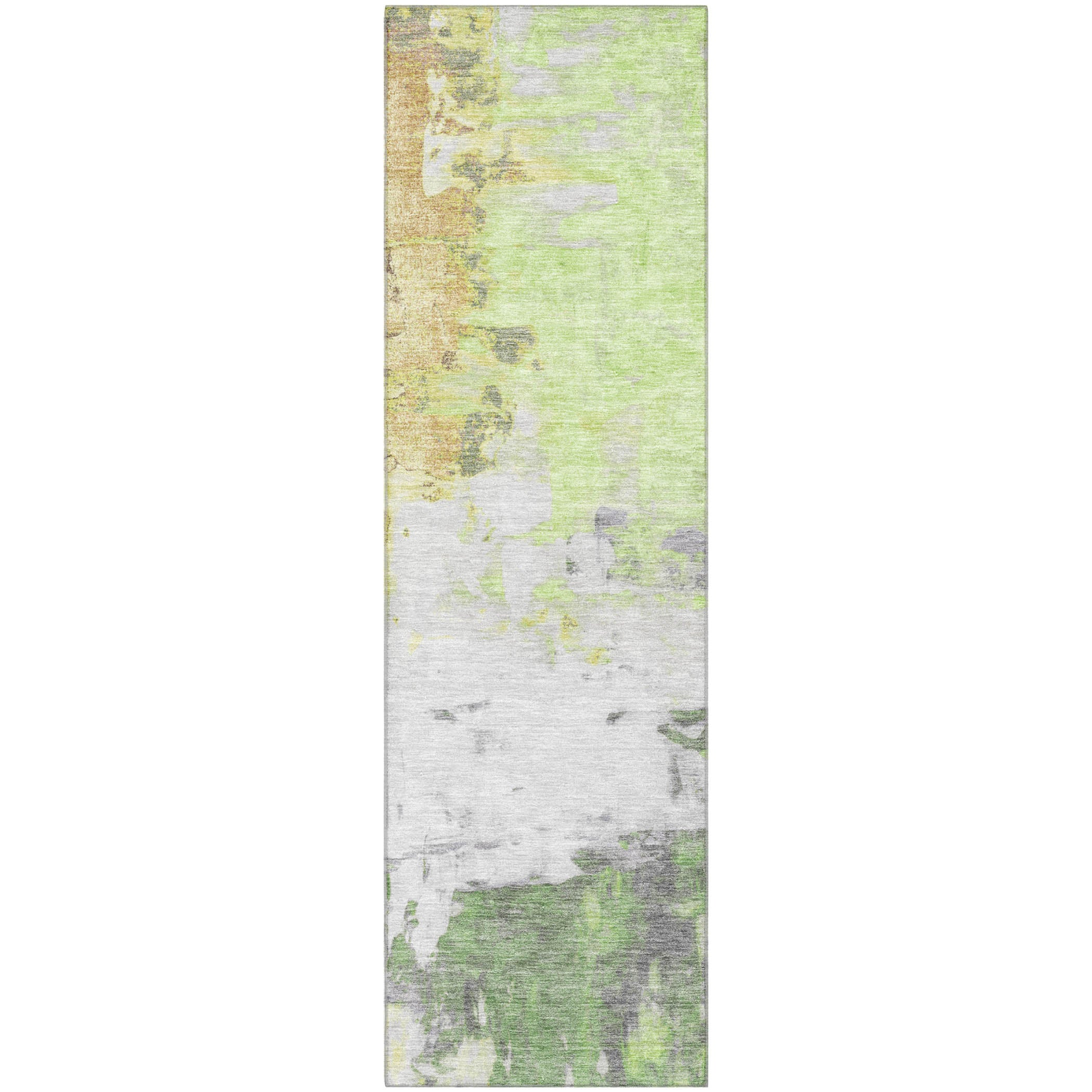 Budapest Machine Washable Transitional Aloe Green Rug 2'3" x 7'6" #shape_Runner