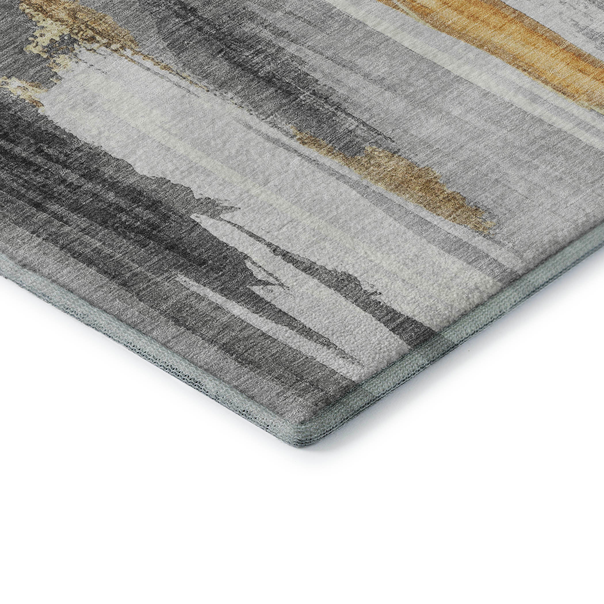 Luang Prabang Machine Washable Transitional Black Rug 1'8" x 2'6" #shape_Rectangle