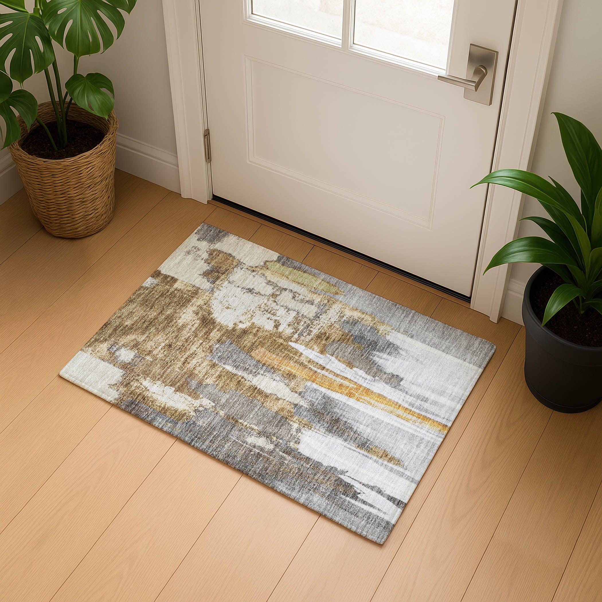 Luang Prabang Machine Washable Transitional Ivory Rug 1'8" x 2'6" #shape_Rectangle