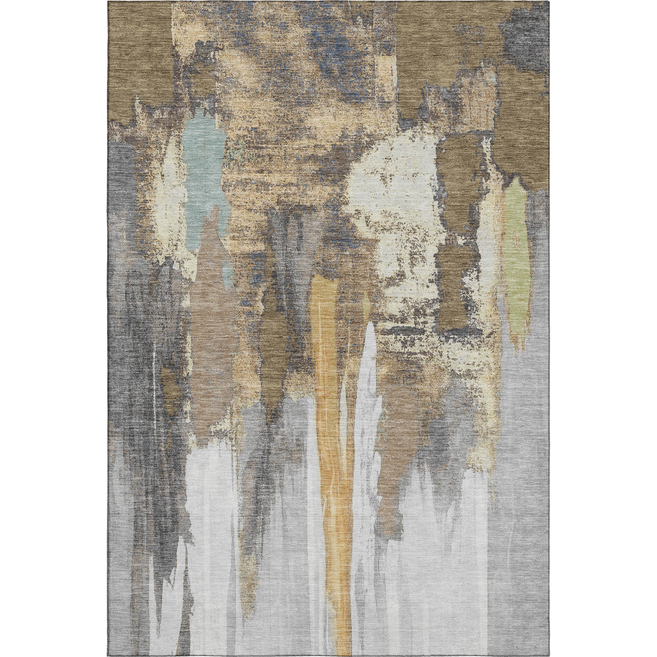 Luang Prabang Machine Washable Transitional Taupe Brown Rug 2'6" x 3'10" #shape_Rectangle