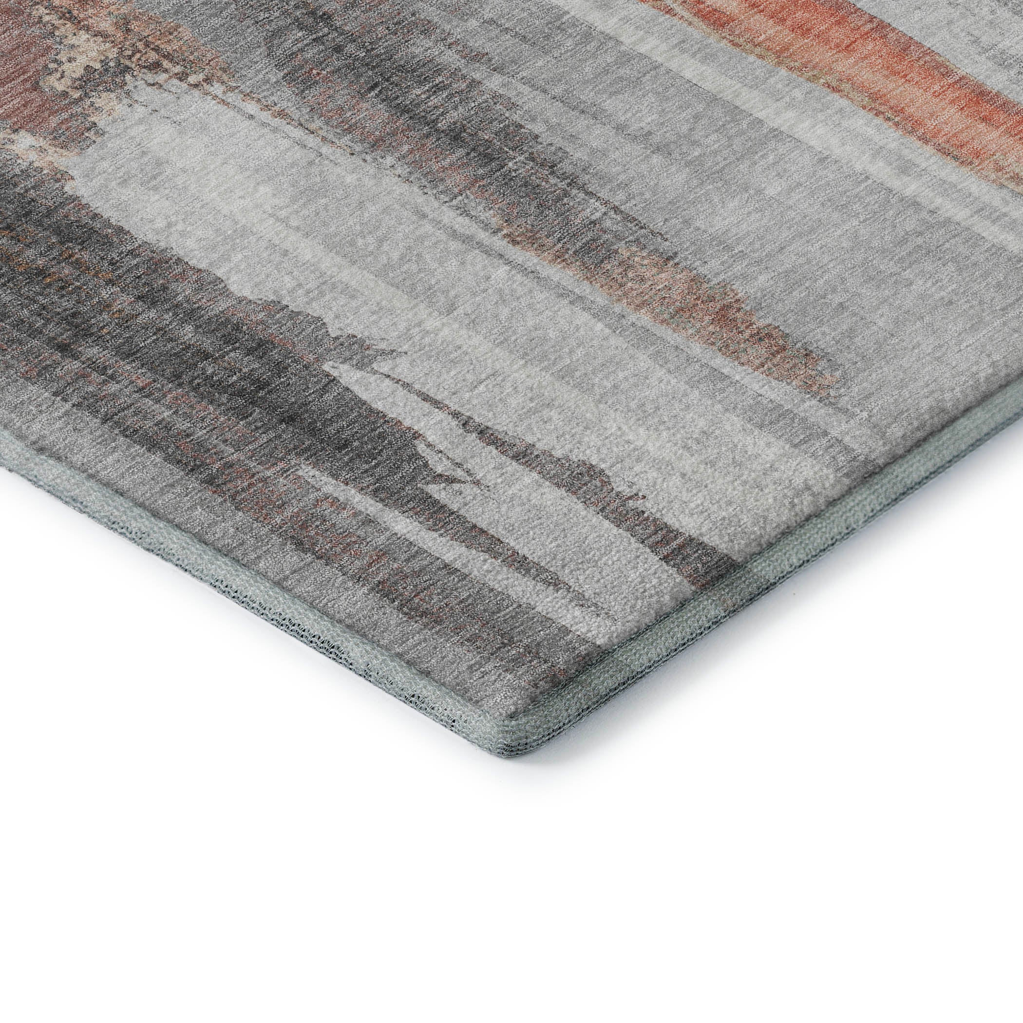 Luang Prabang Machine Washable Transitional Terracotta Orange Rug 1'8" x 2'6" #shape_Rectangle