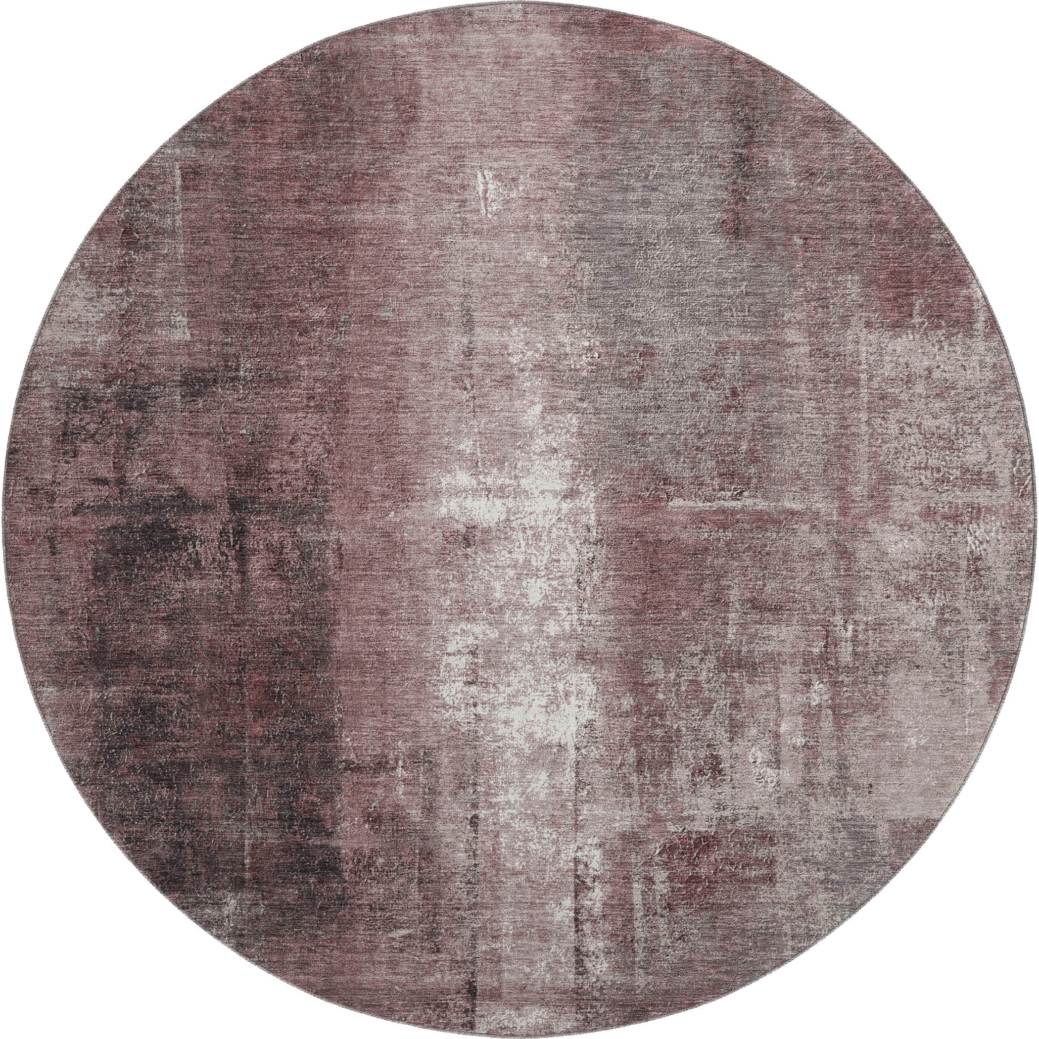 Mdina Machine Washable Transitional Blush Pink Rug 8' x 8' #shape_Round