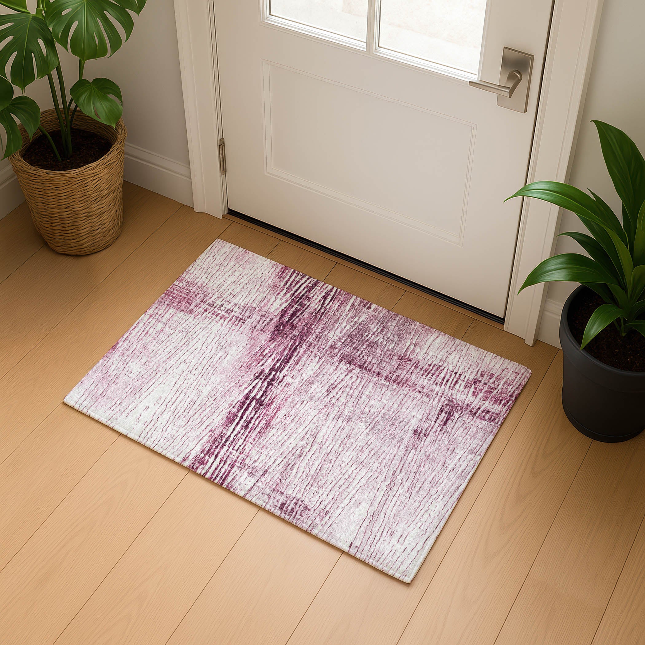 Dubrovnik Machine Washable Transitional Blush Pink Rug 1'8" x 2'6" #shape_Rectangle