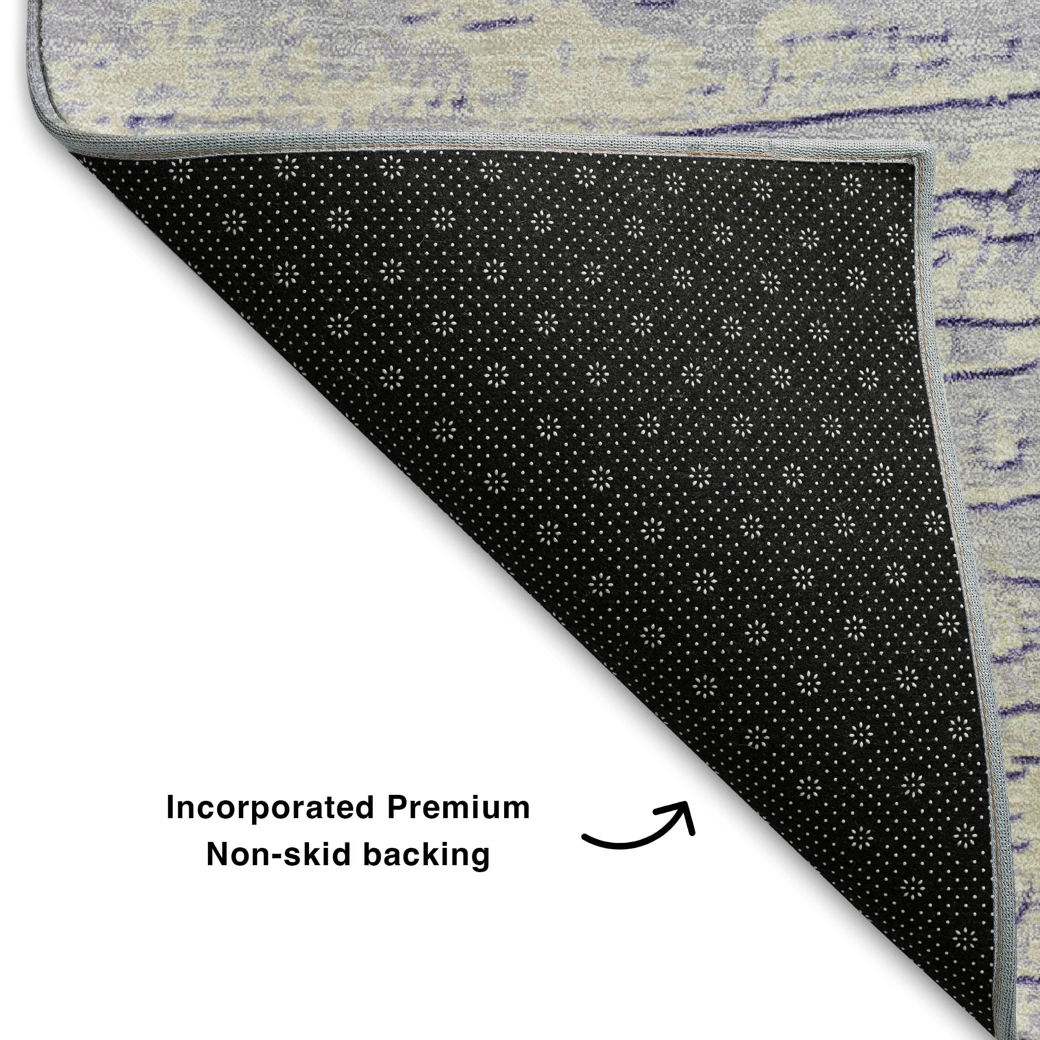 Dubrovnik Machine Washable Transitional Lavender Purple Rug 1'8" x 2'6" #shape_Rectangle