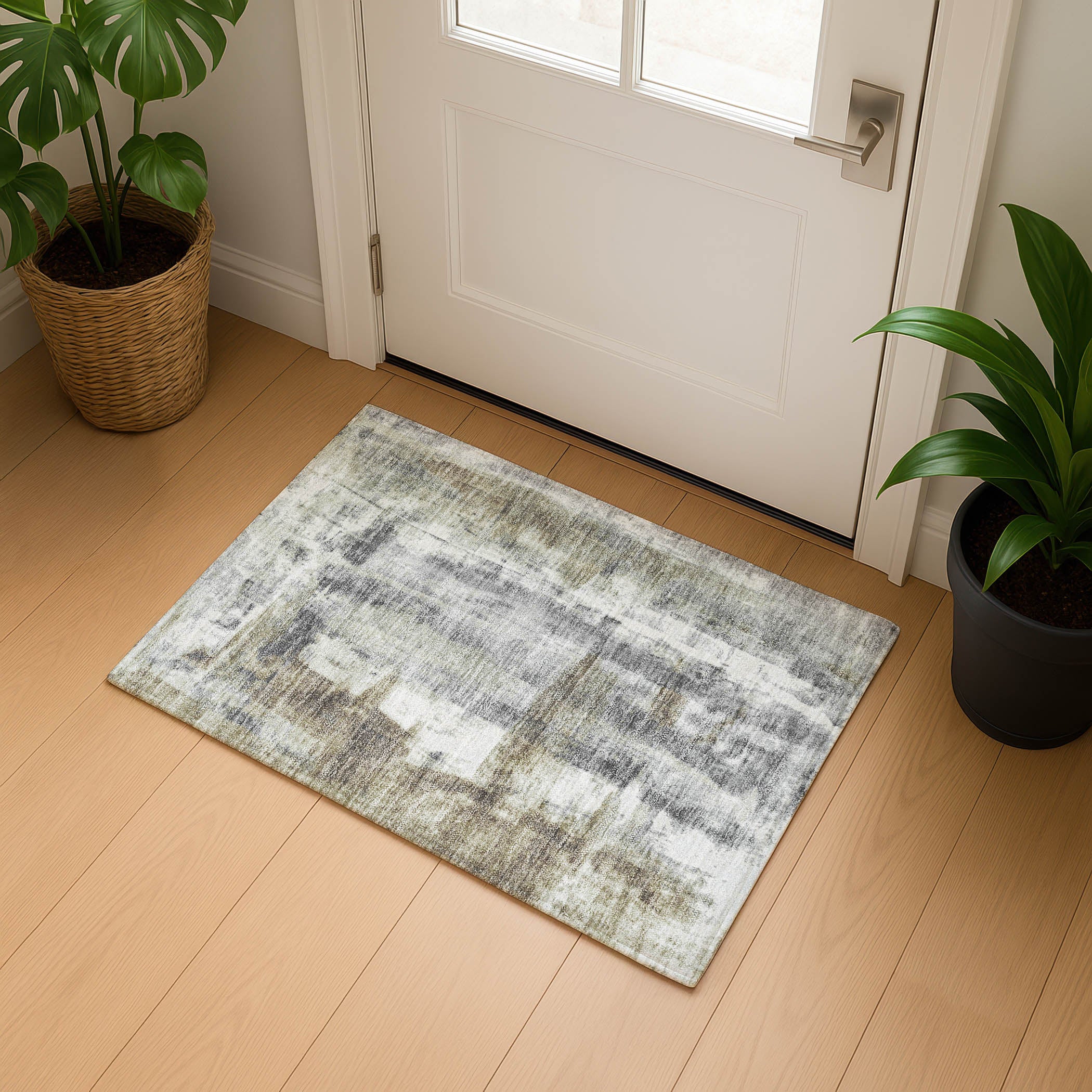 Salzburg Machine Washable Transitional Beige Brown Rug 1'8" x 2'6" #shape_Rectangle