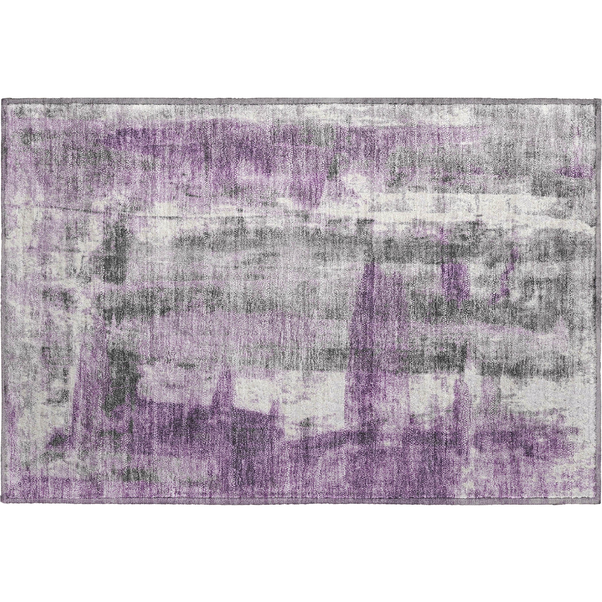 Salzburg Machine Washable Transitional Purple Rug 1'8" x 2'6" #shape_Rectangle