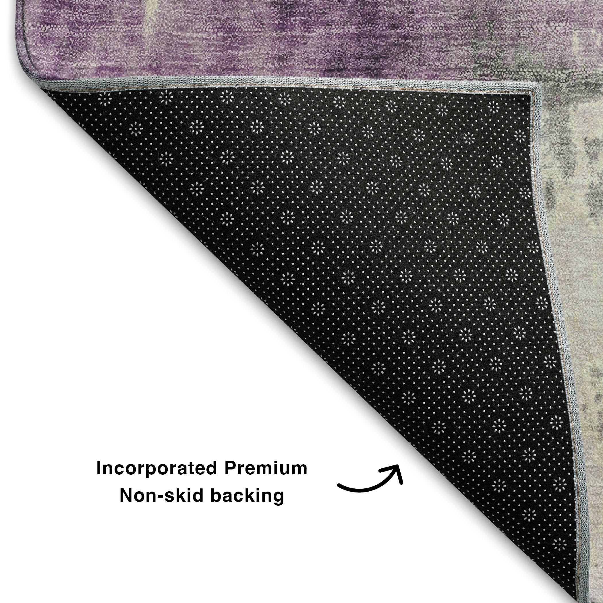 Salzburg Machine Washable Transitional Purple Rug 1'8" x 2'6" #shape_Rectangle