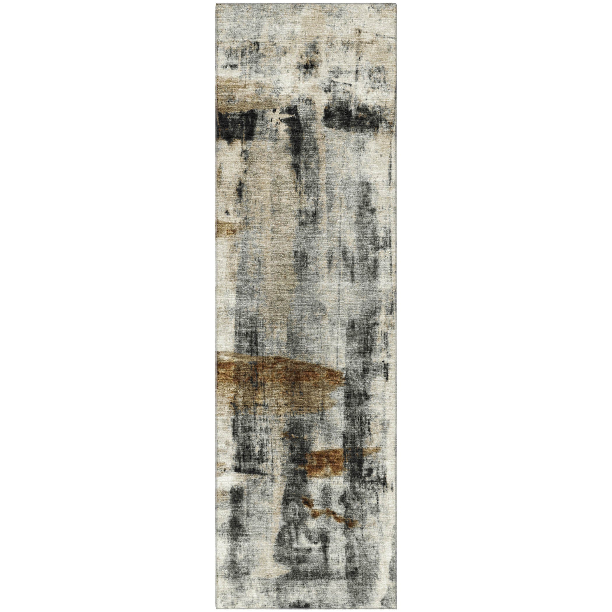 Salzburg Machine Washable Transitional Taupe Brown Rug 2'3" x 7'6" #shape_Runner