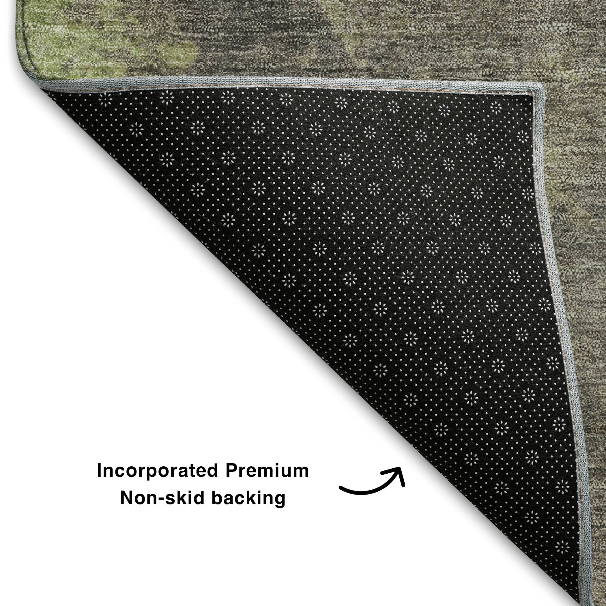 Baku Machine Washable Transitional Aloe Green Rug 1'8" x 2'6" #shape_Rectangle