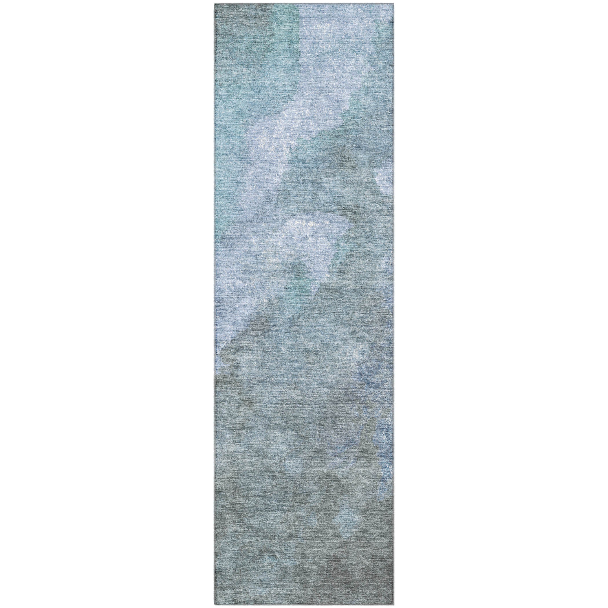 Baku Machine Washable Transitional Blue Rug 2'3" x 7'6" #shape_Runner