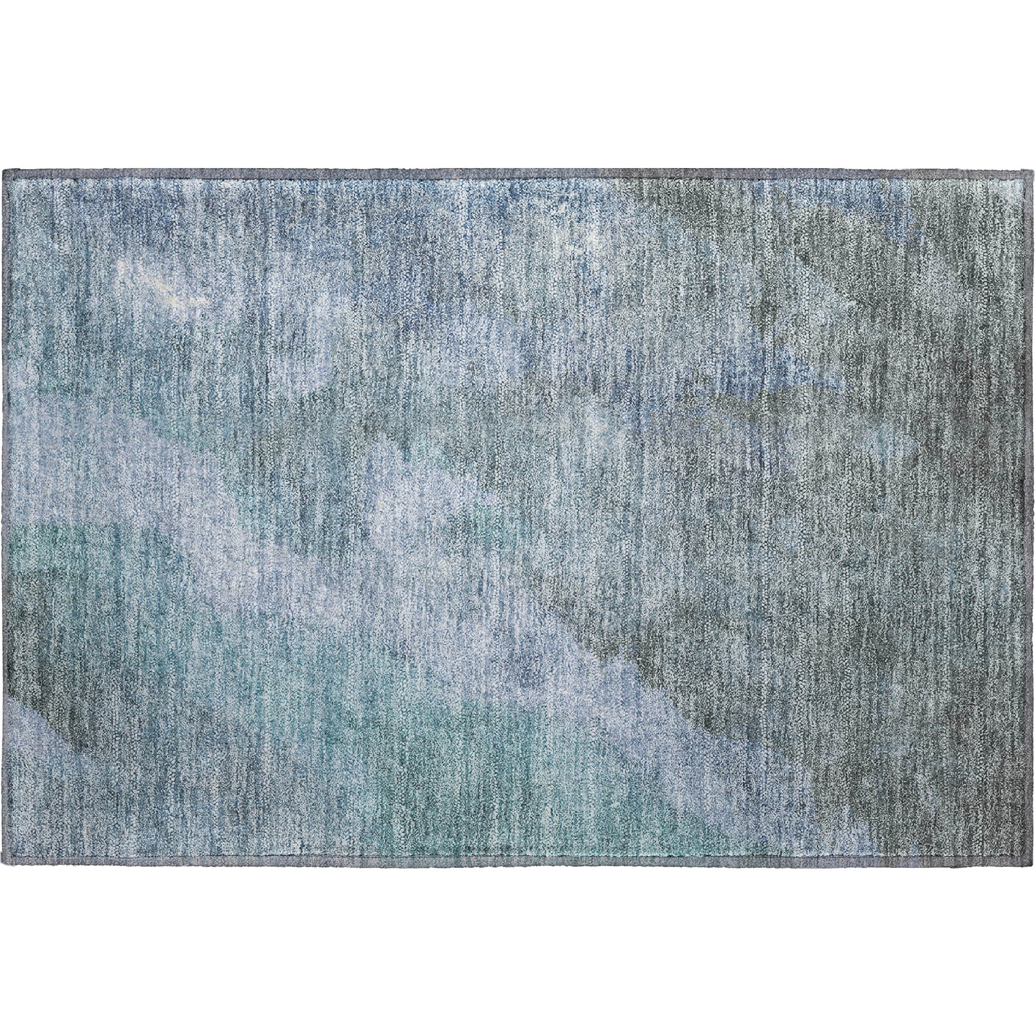 Baku Machine Washable Transitional Blue Rug 1'8" x 2'6" #shape_Rectangle