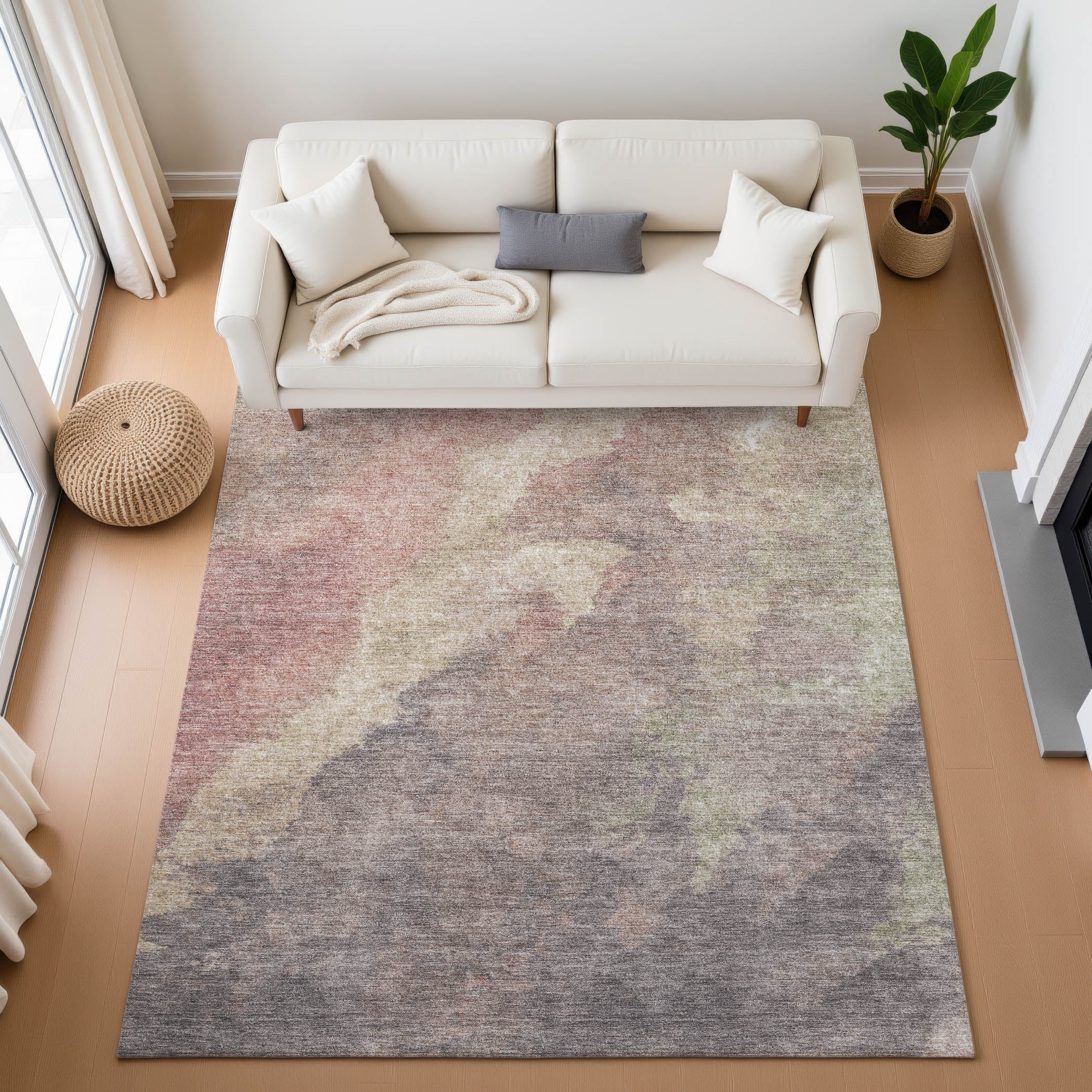 Baku Machine Washable Transitional Copper Orange Rug 2'6" x 3'10" #shape_Rectangle