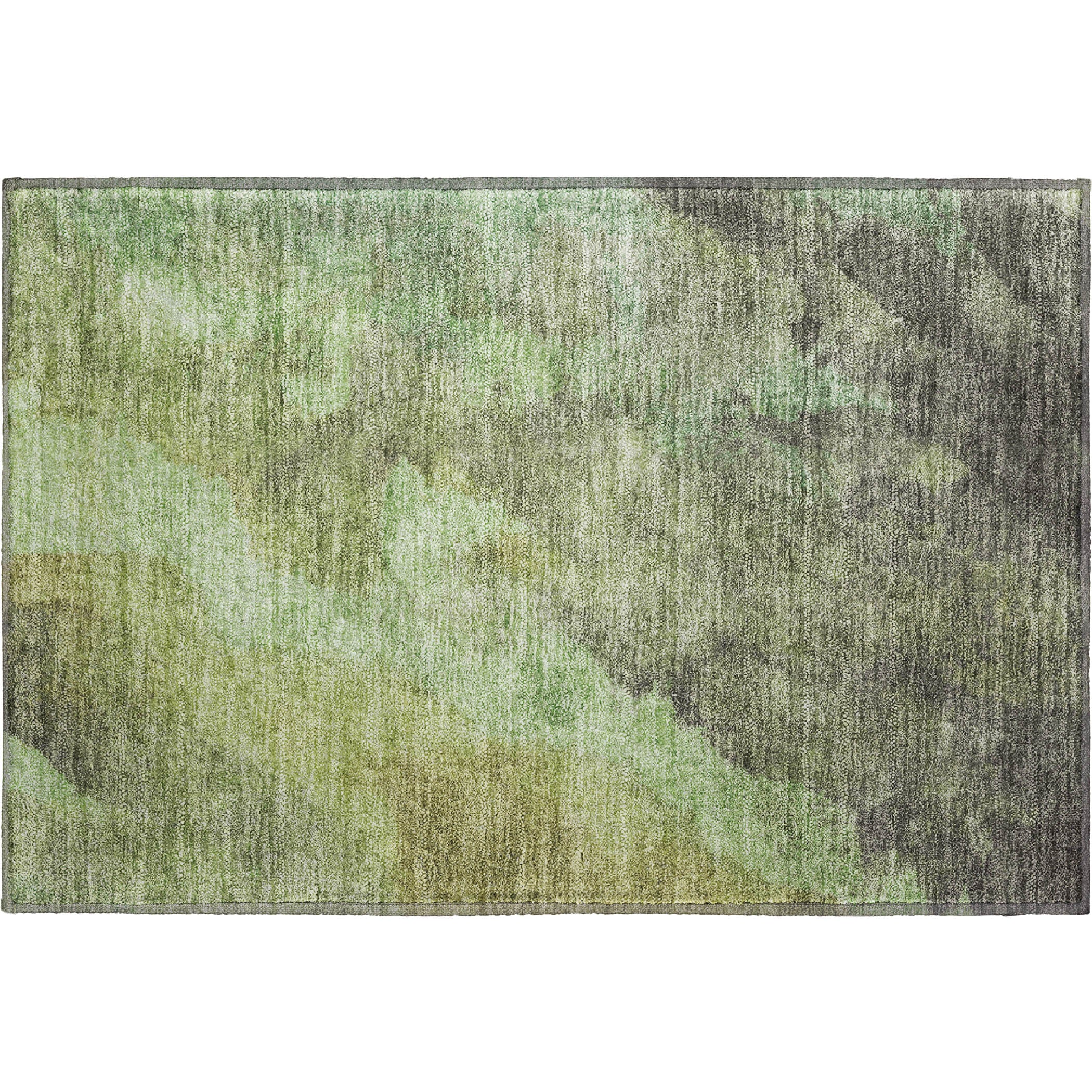 Baku Machine Washable Transitional Green Rug 1'8" x 2'6" #shape_Rectangle