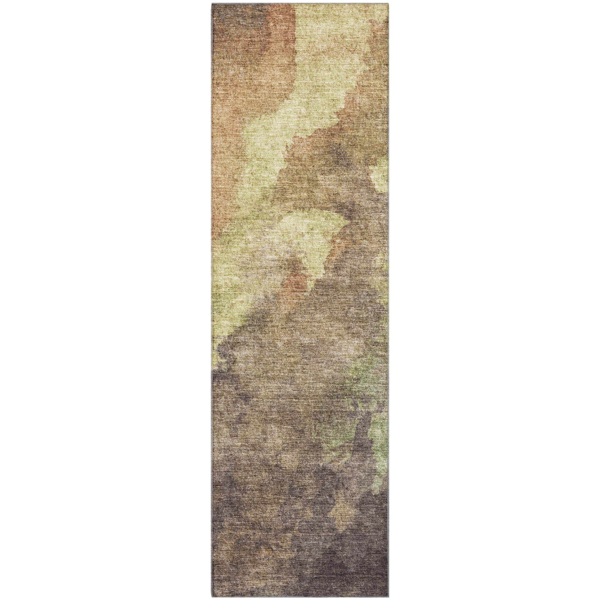 Baku Machine Washable Transitional Mocha Brown Rug 2'3" x 7'6" #shape_Runner