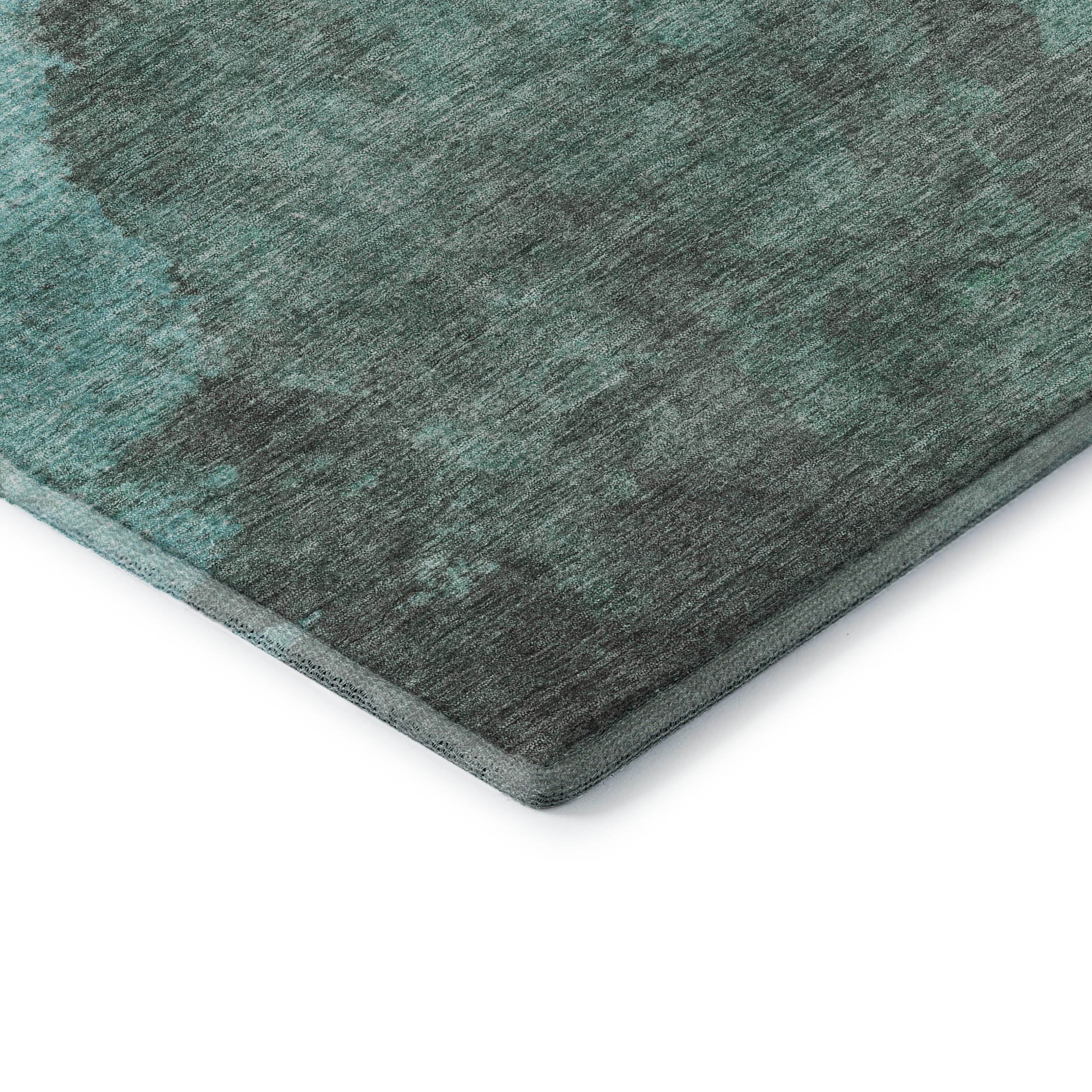 Baku Machine Washable Transitional Teal Rug 1'8" x 2'6" #shape_Rectangle