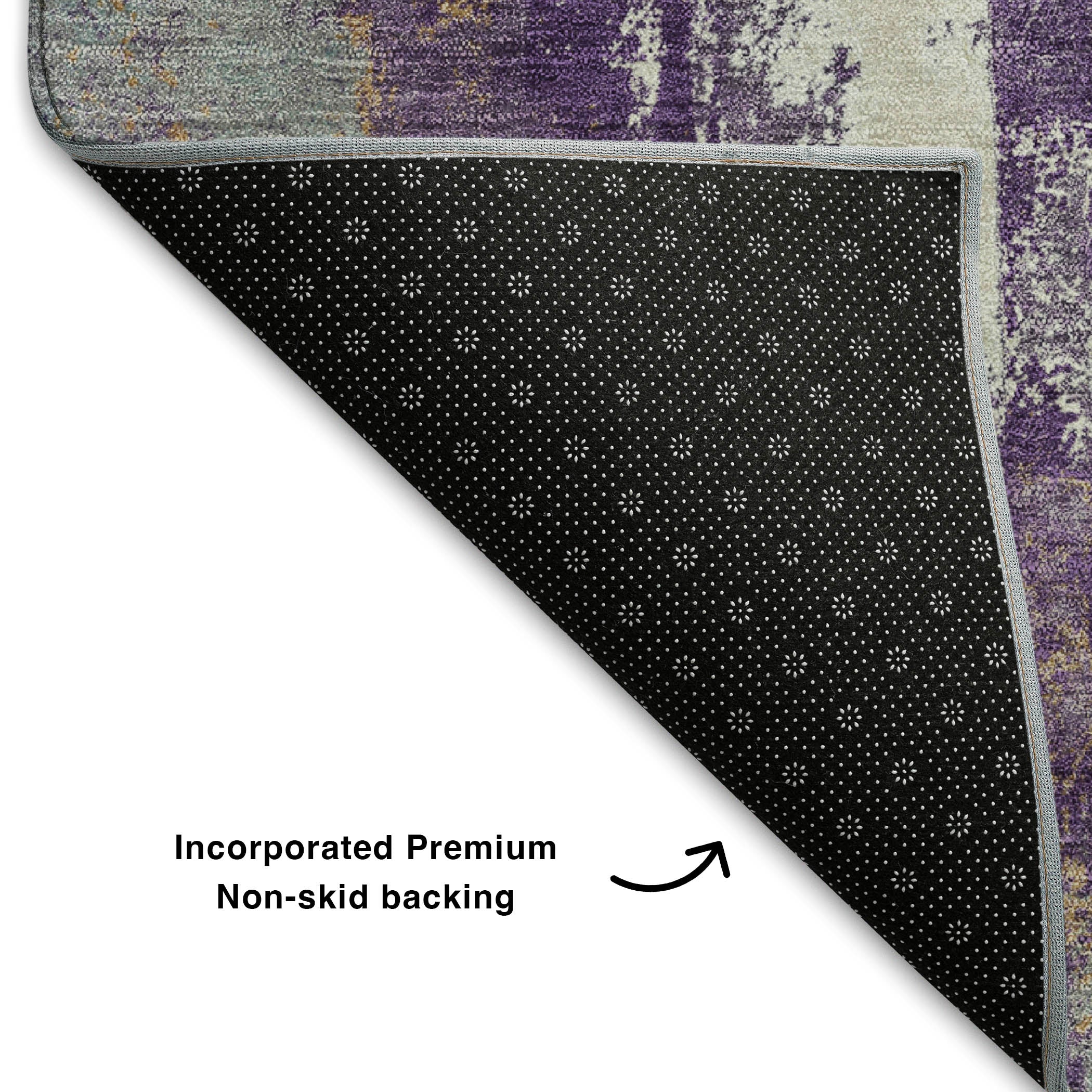 Salzburg Machine Washable Transitional Purple Rug 1'8" x 2'6" #shape_Rectangle