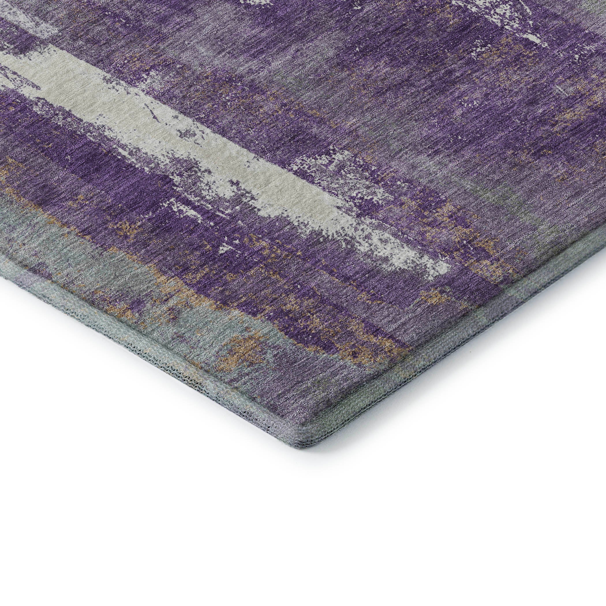 Salzburg Machine Washable Transitional Purple Rug 1'8" x 2'6" #shape_Rectangle
