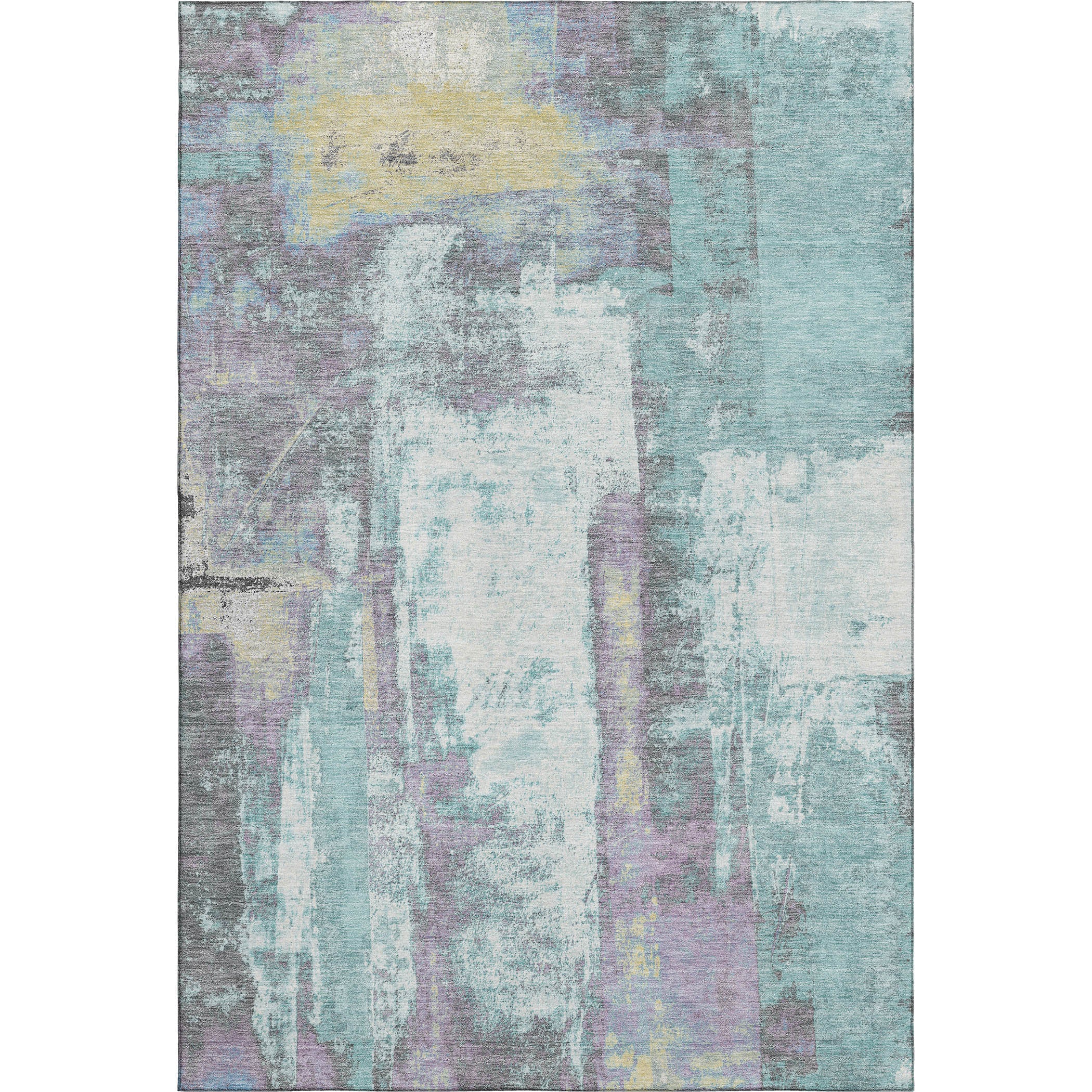 Salzburg Machine Washable Transitional Teal Rug 2'6" x 3'10" #shape_Rectangle