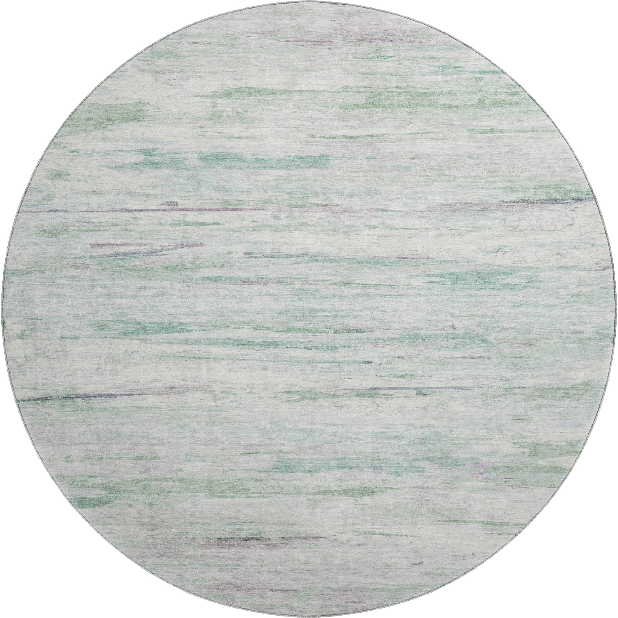 Sarajevo Machine Washable Transitional Aloe Green Rug 8' x 8' #shape_Round