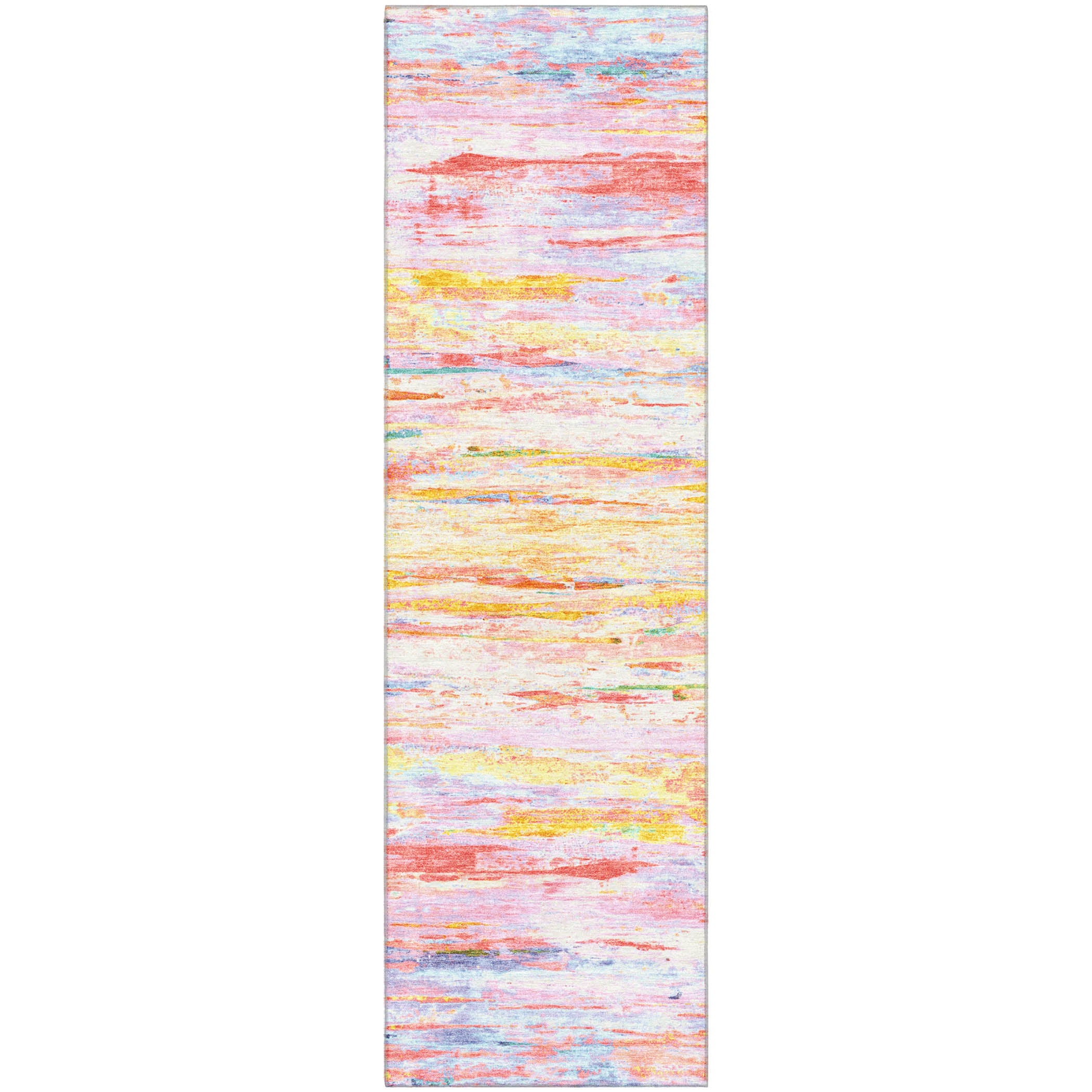 Sarajevo Machine Washable Transitional Coral Orange Rug 2'3" x 7'6" #shape_Runner
