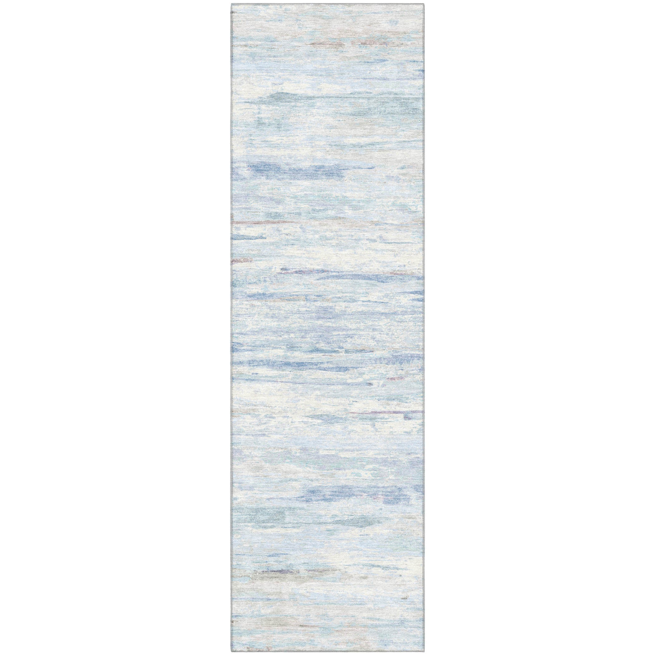Sarajevo Machine Washable Transitional Sky Blue Rug 2'3" x 7'6" #shape_Runner