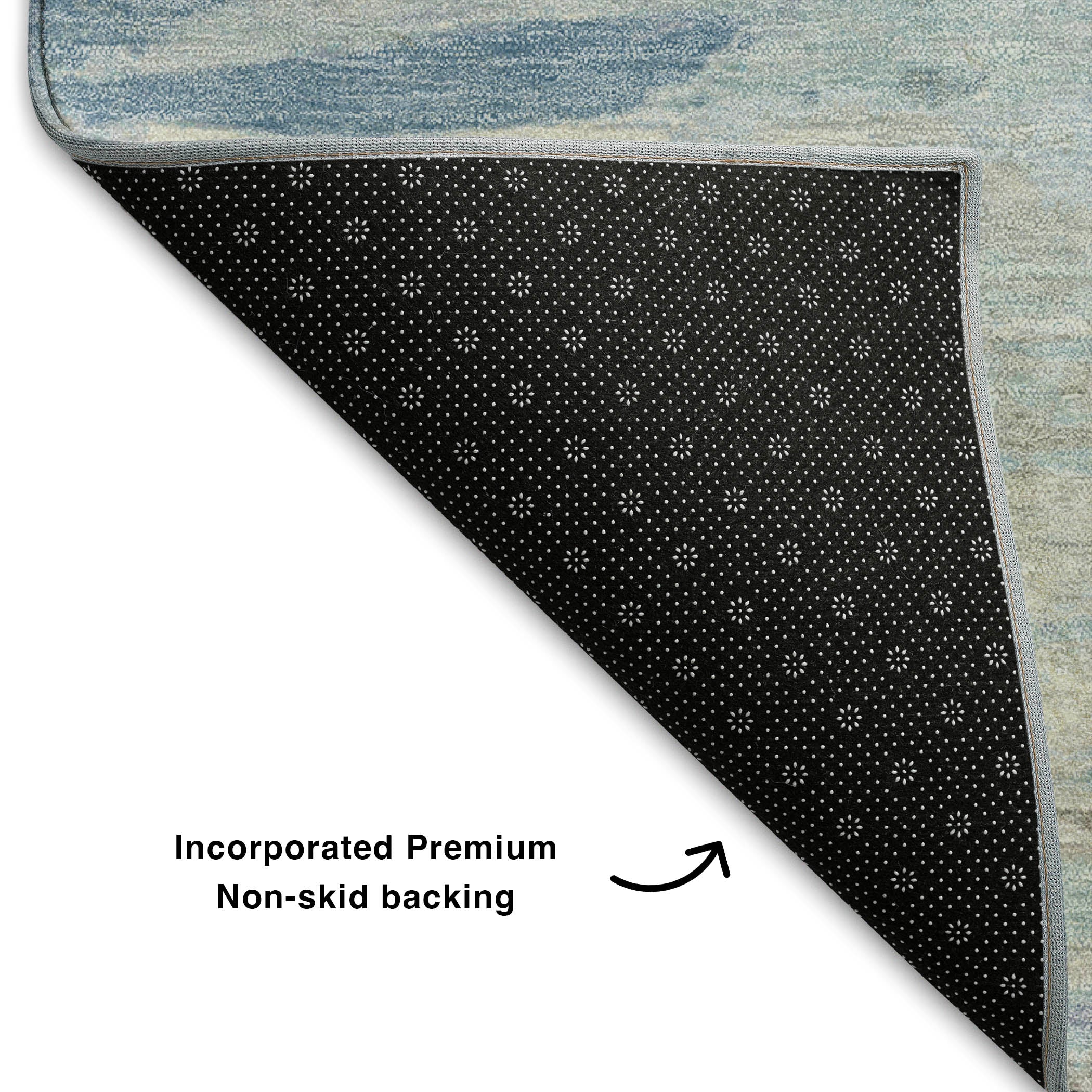 Sarajevo Machine Washable Transitional Sky Blue Rug 1'8" x 2'6" #shape_Rectangle