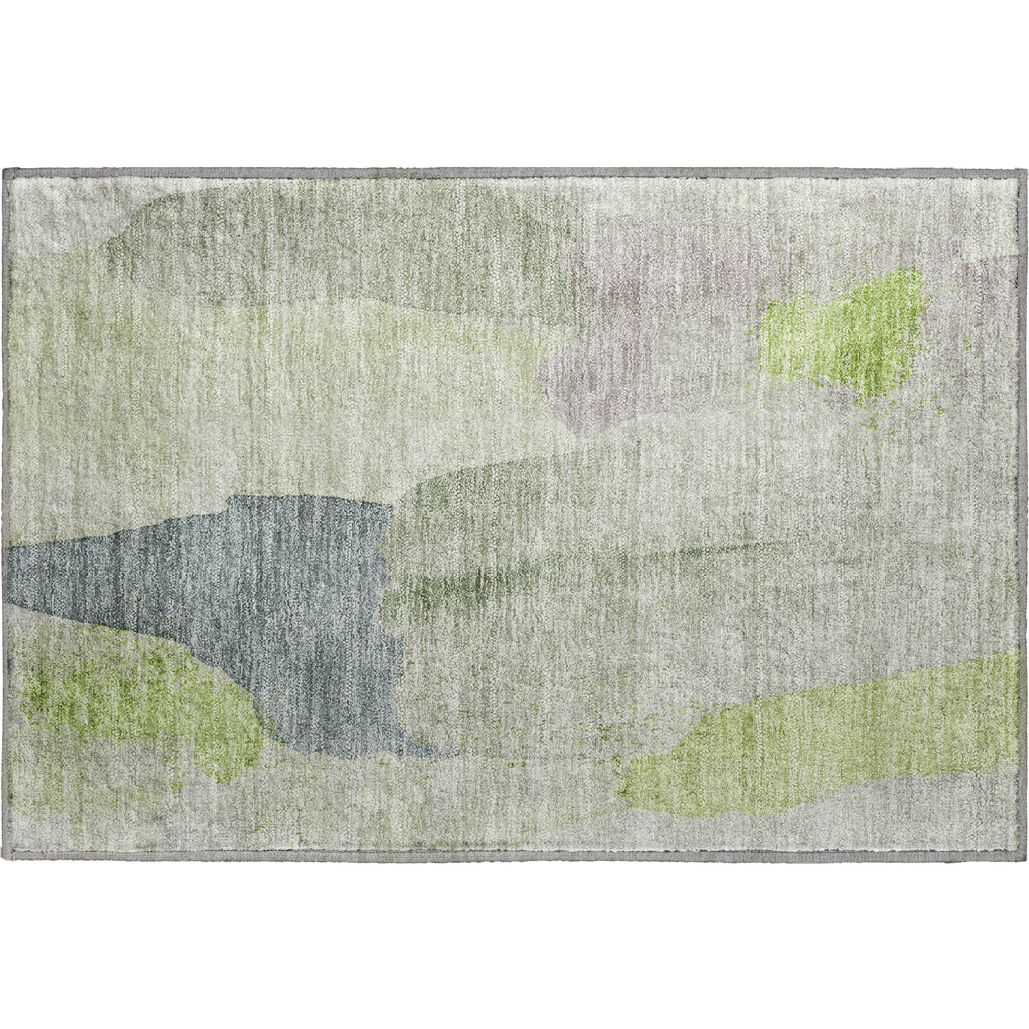 Mostar Machine Washable Transitional Aloe Green Rug 1'8" x 2'6" #shape_Rectangle