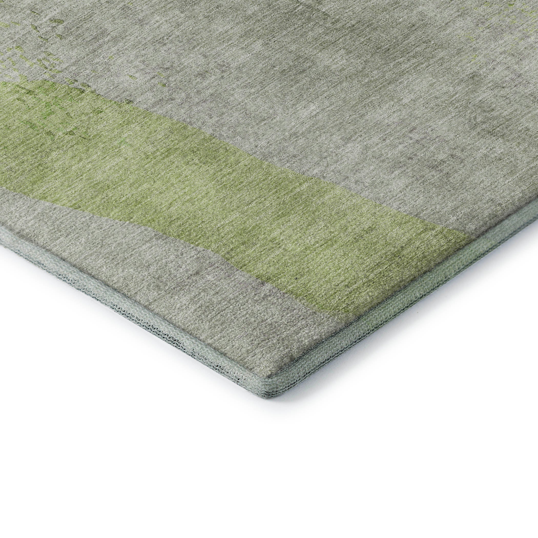 Mostar Machine Washable Transitional Aloe Green Rug 1'8" x 2'6" #shape_Rectangle