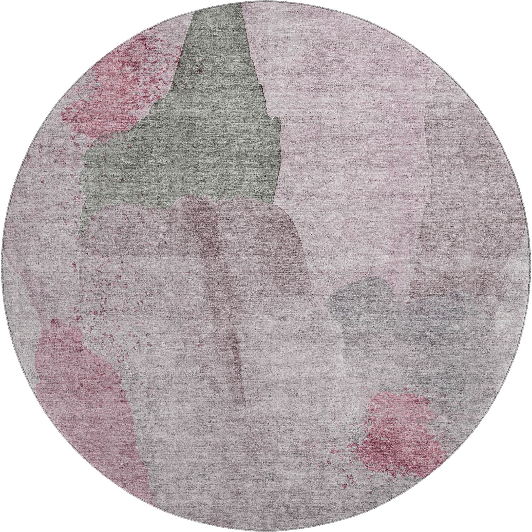 Mostar Machine Washable Transitional Blush Pink Rug 8' x 8' #shape_Round