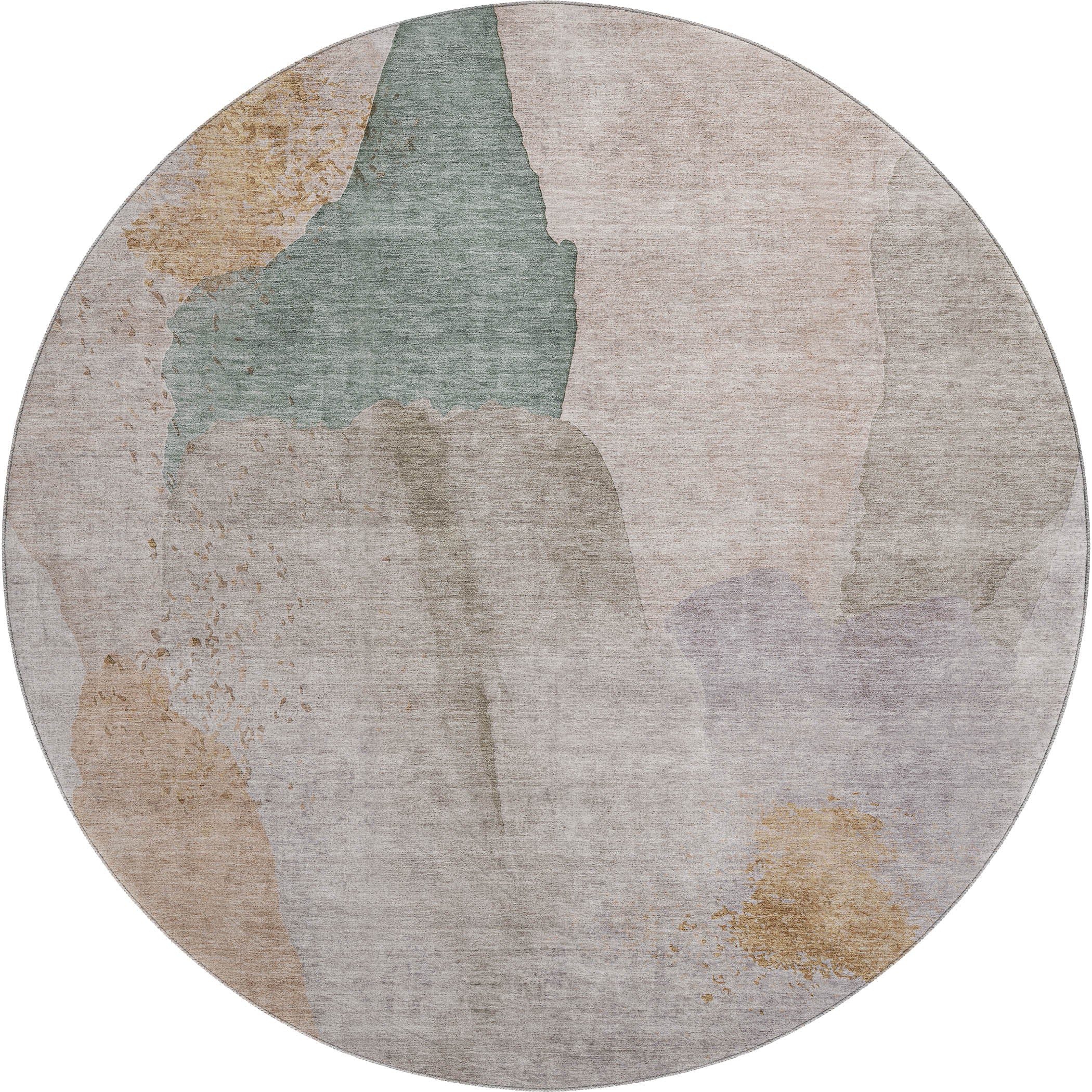 Mostar Machine Washable Transitional Copper Orange Rug 8' x 8' #shape_Round