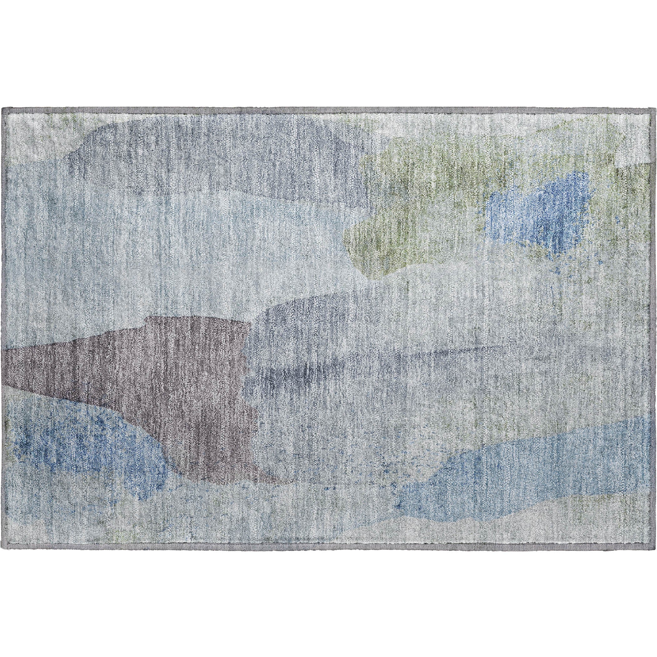 Mostar Machine Washable Transitional Denim Blue Rug 1'8" x 2'6" #shape_Rectangle