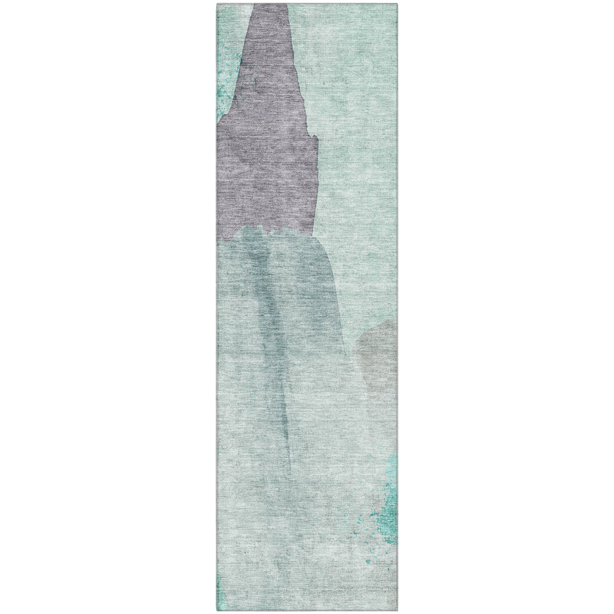 Mostar Machine Washable Transitional Teal Rug 2'3" x 7'6" #shape_Runner