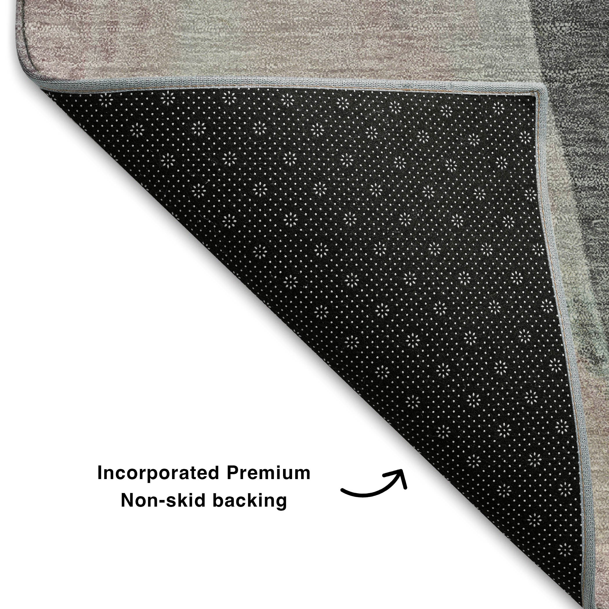 Rome Machine Washable Transitional Blush Pink Rug 1'8" x 2'6" #shape_Rectangle